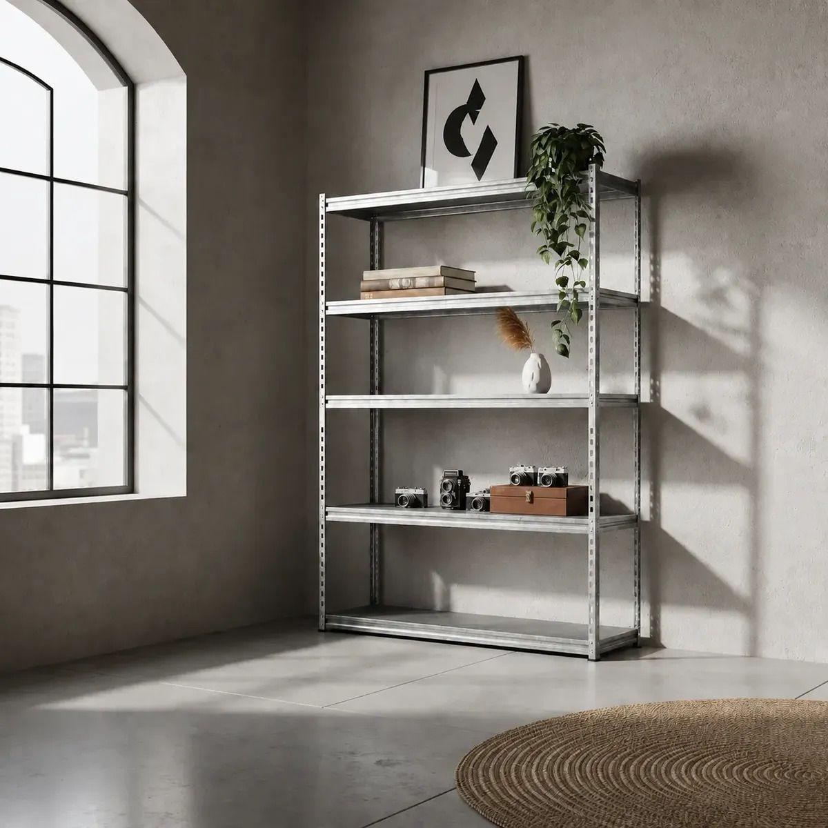Estante Metálico 5 Repisas Acero 183x70x45cm Gris-1