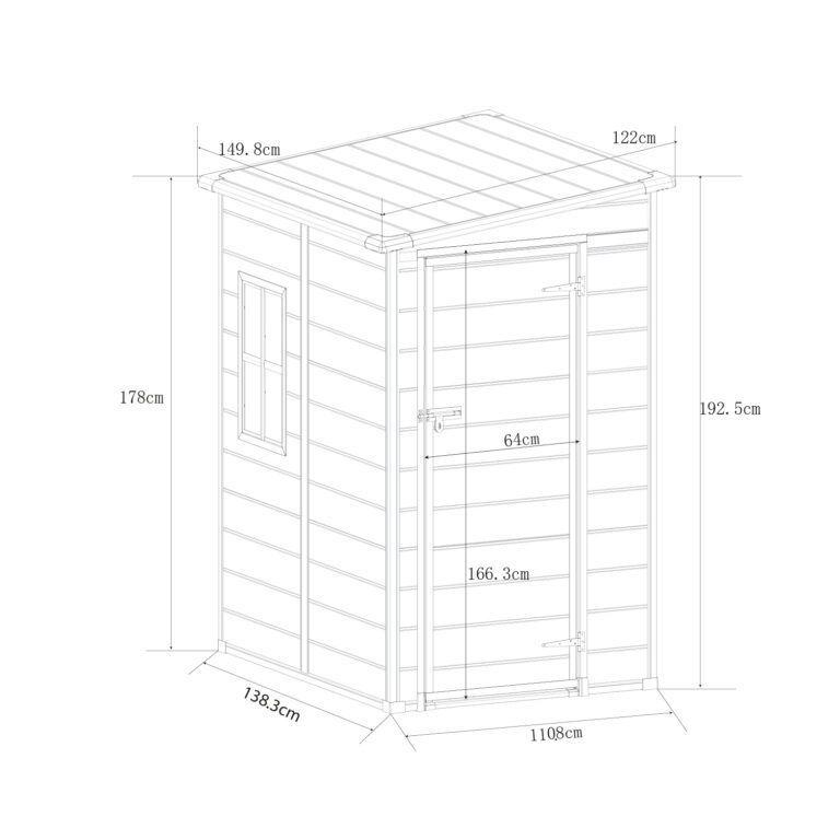 Bodegas Jardin Plastico PP 151X121X193CM Café Claro 1.83m2-3