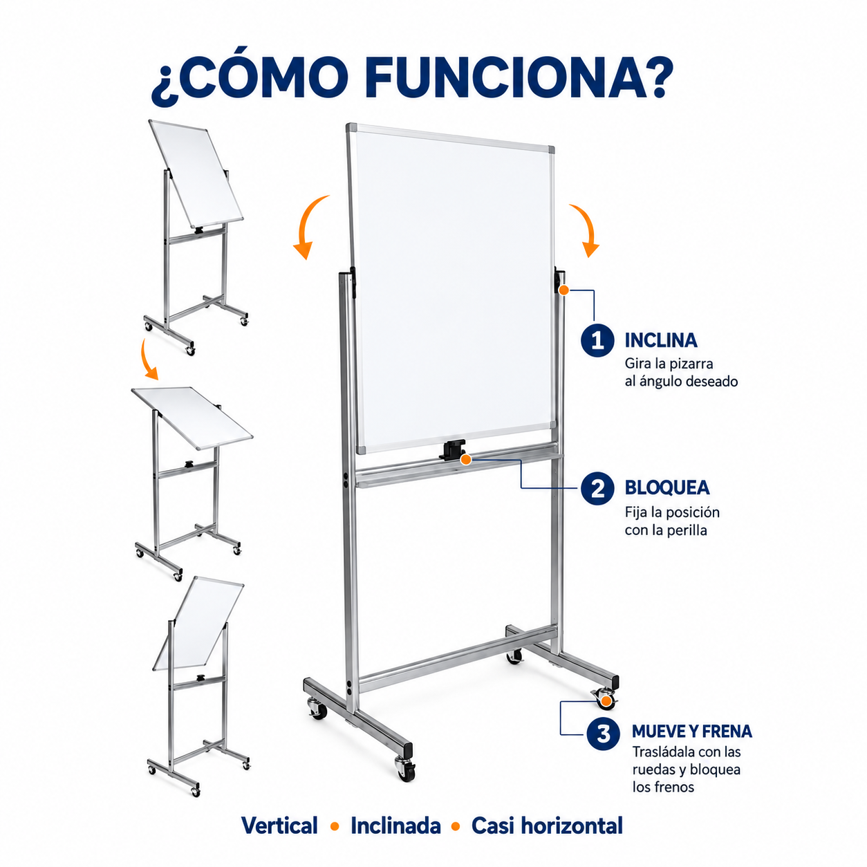 Pizarra Classic Móvil Magnética Doble Cara 90x150 Cm-3