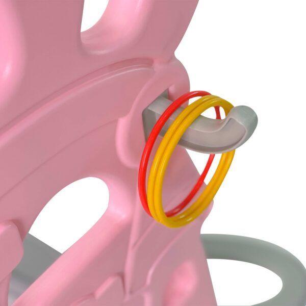 Resbalín 4 En 1 Columpio Aro De Baloncesto Bodega Rosado-2