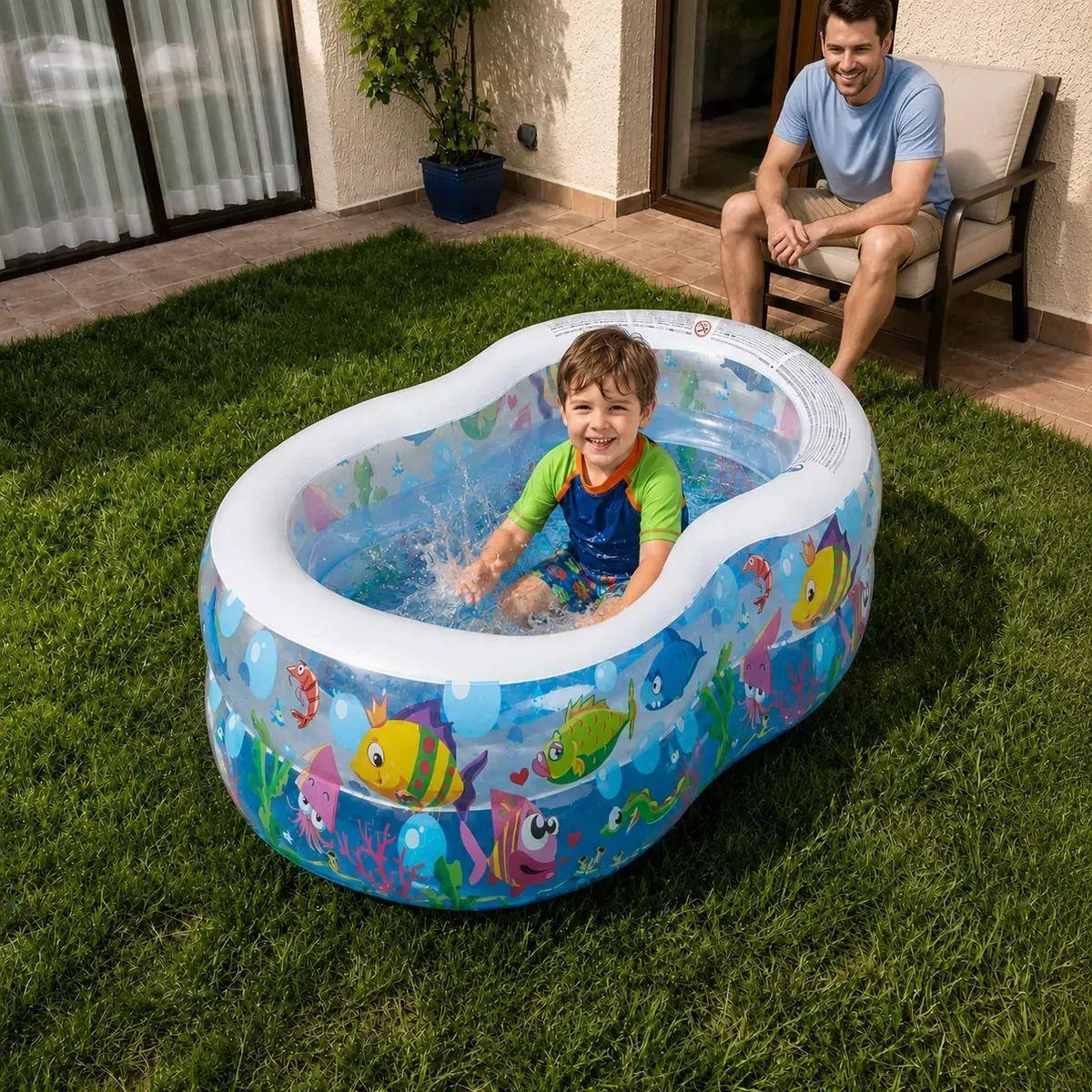 Piscina Inflable Peces 175x109cm-1