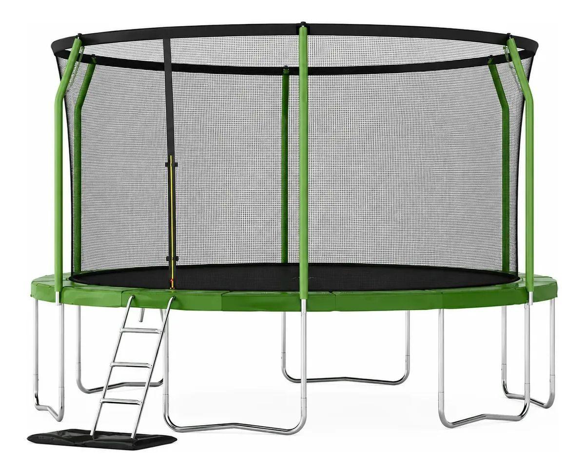 Cama Elastica 3,66 Premium Malla y Escalera verde 12FT-4