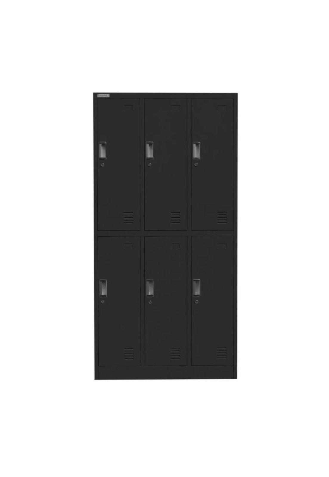 Locker 3 Cuerpos 6 Casilleros 183x90x40cm Color Negro-1