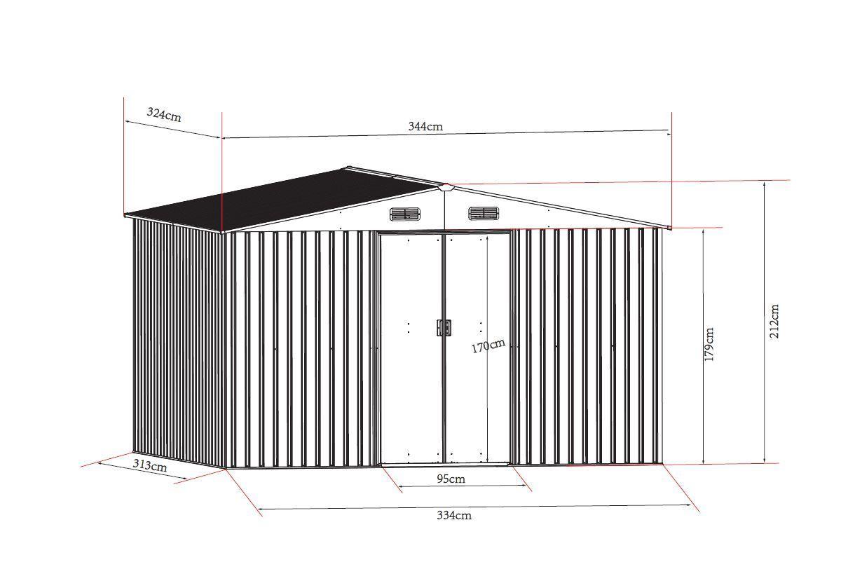 Bodega de Jardín 11.08 m 2 Gris + Kit base para Piso-2