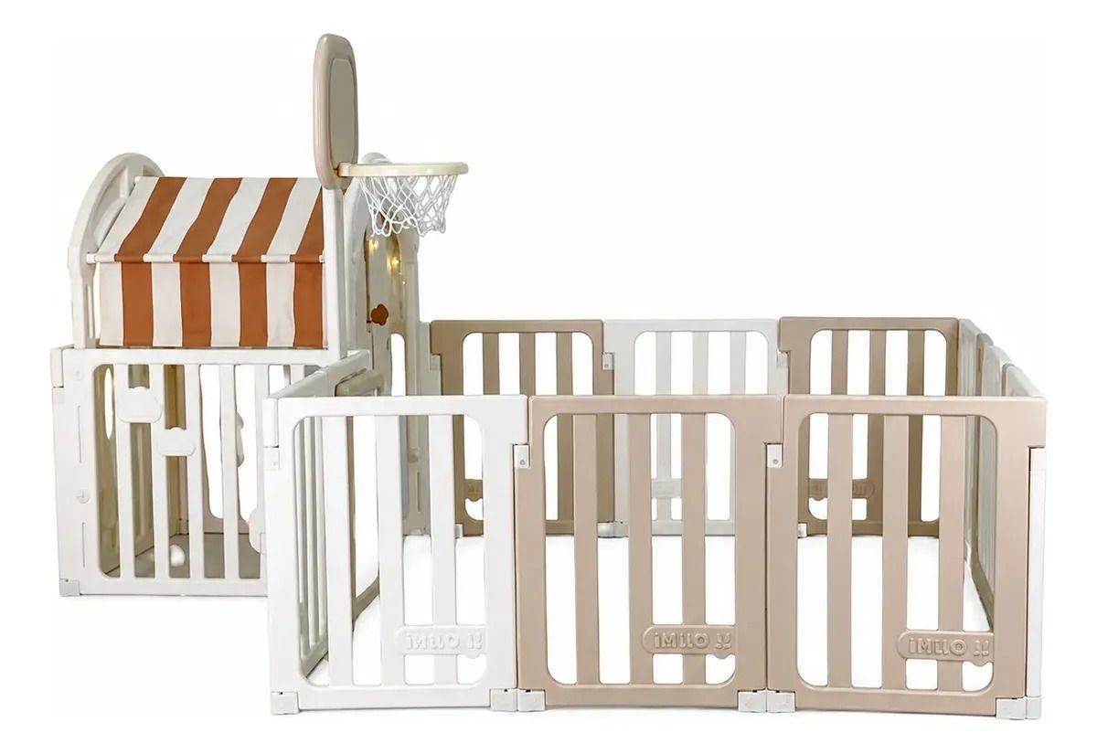 Corral infantil plegable mas Aro de Baloncesto con Casita -2