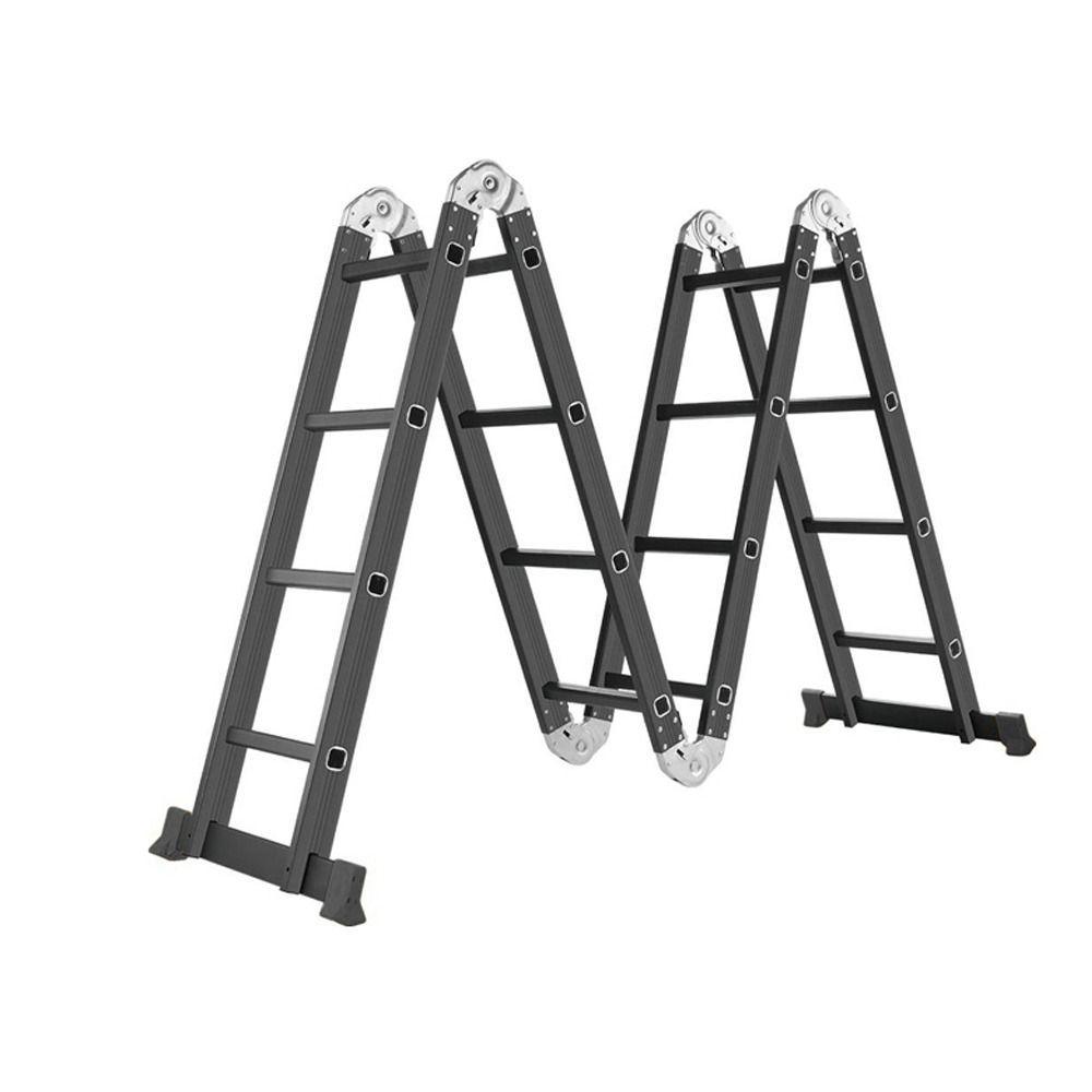 Escalera 4,6mt Profesional Heavy Duty 16 Peldaños Negra-1