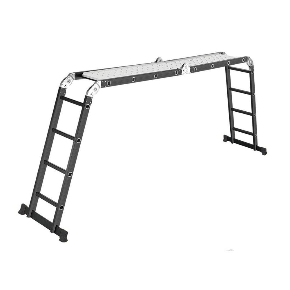 Escalera 4,6mt Profesional Heavy Duty 16 Peldaños Negra-3
