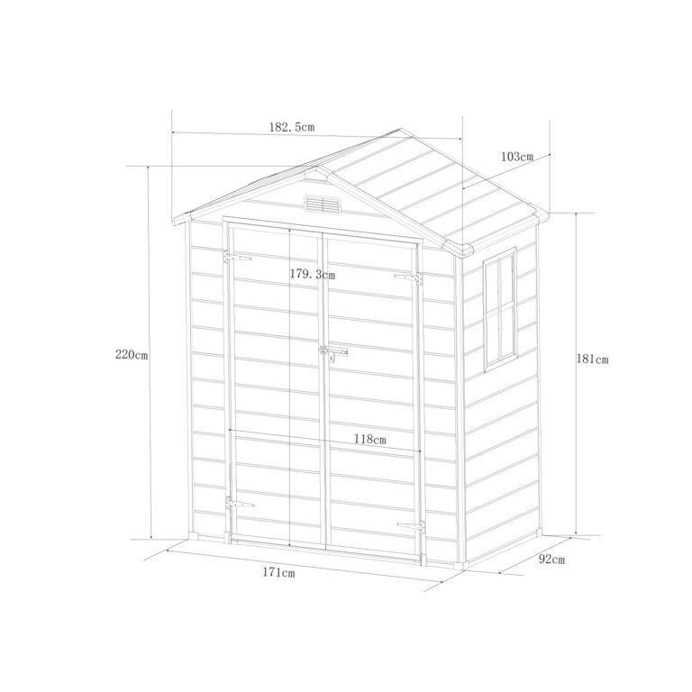 Bodegas 2.44m2 Jardin Plastico PP Gris Oscuro 2.44m2-1