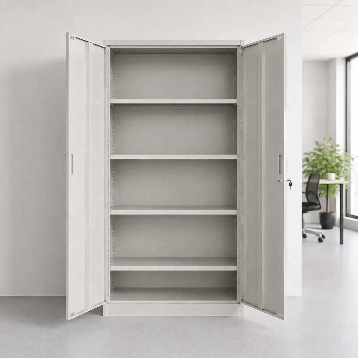 Estante Armario Metálico Oficina 2 Puertas Blanco-2