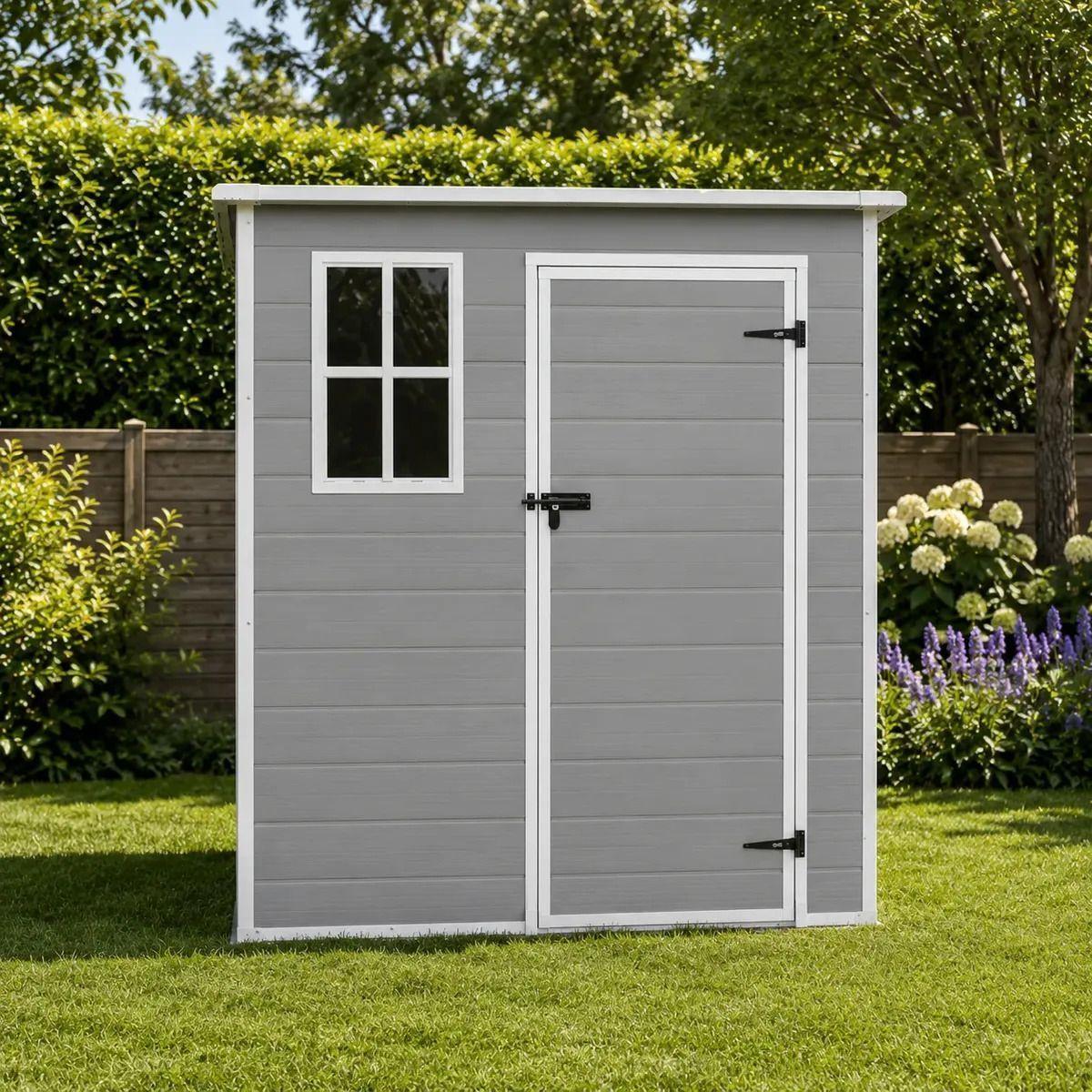 Bodega Jardín Plástico 6x6FT Gris 3,3 m2-1