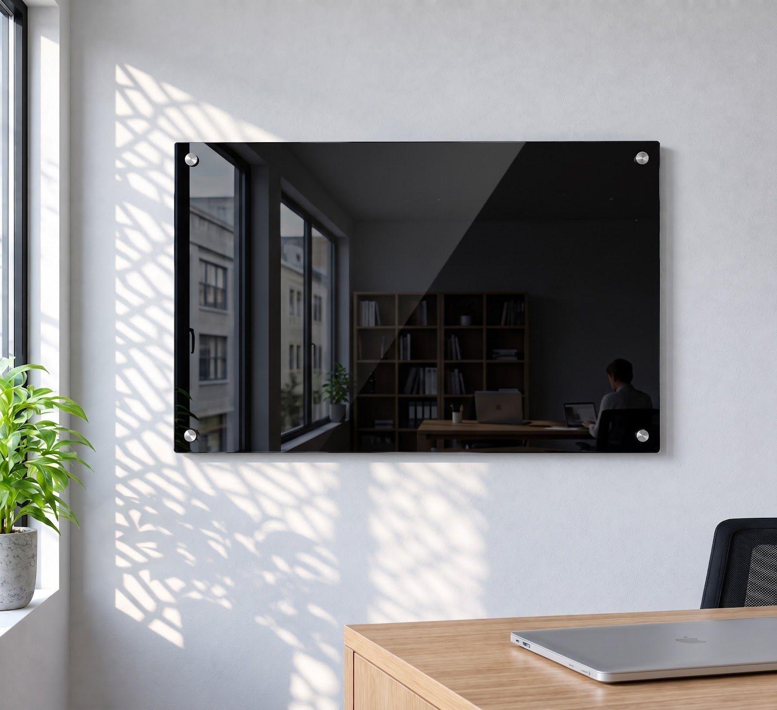 Pizarra 90x120cm Glass Pro Vidrio Templado Negro-0