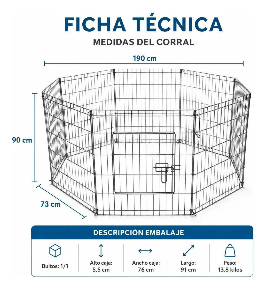 Corral Plegable Pet 90cm Alto 3 Posiciones L (large)-4