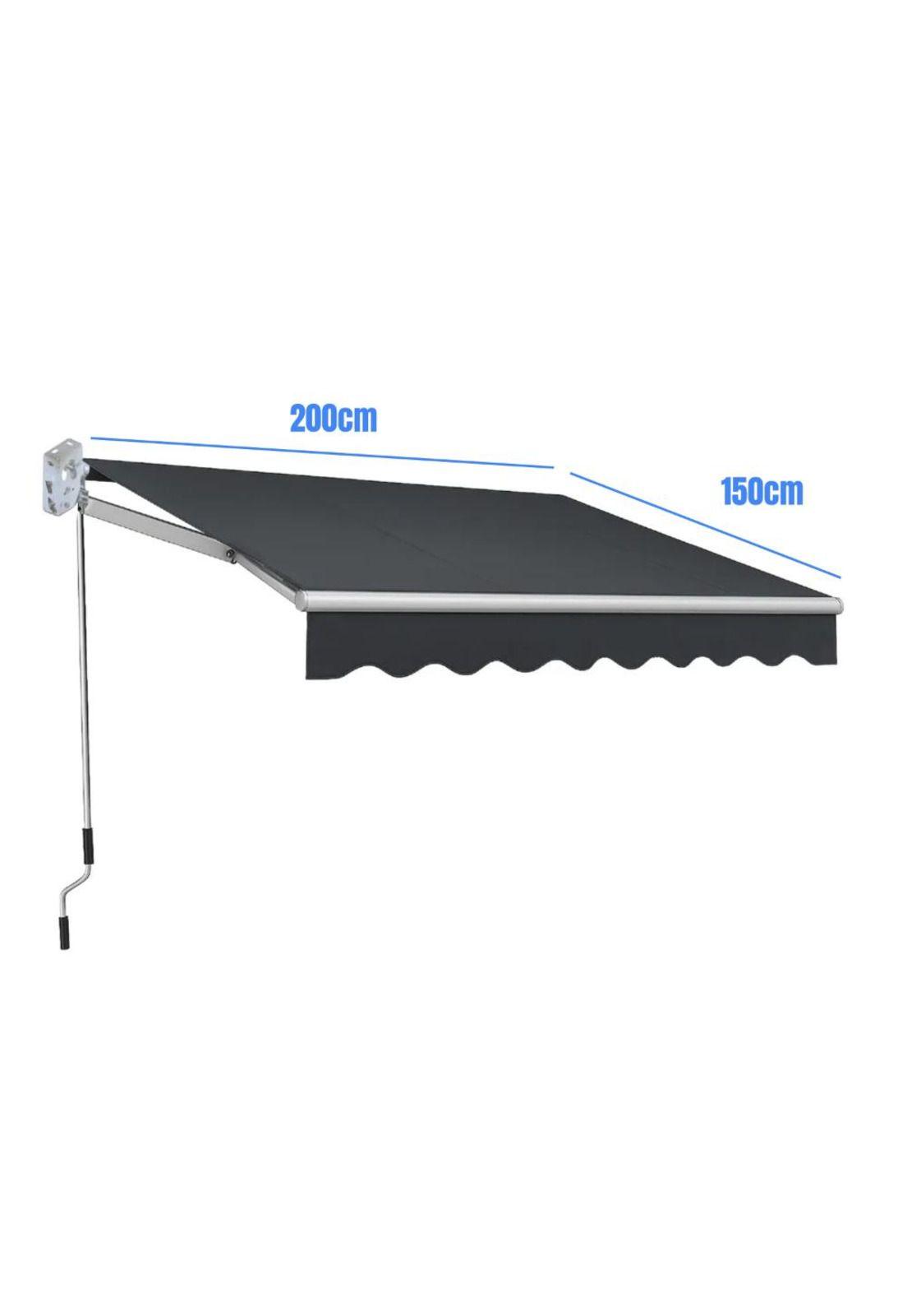 Toldo 2×1,5mt con Brazo Retráctil Negro-1