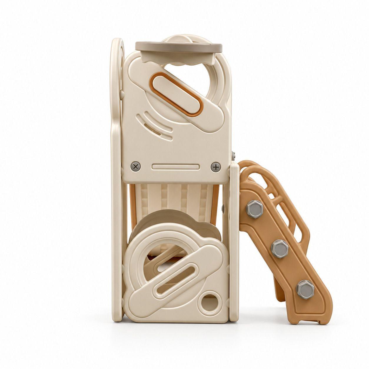 Resbalin 3 en 1 con aro de Baloncesto y bodega Beige -3