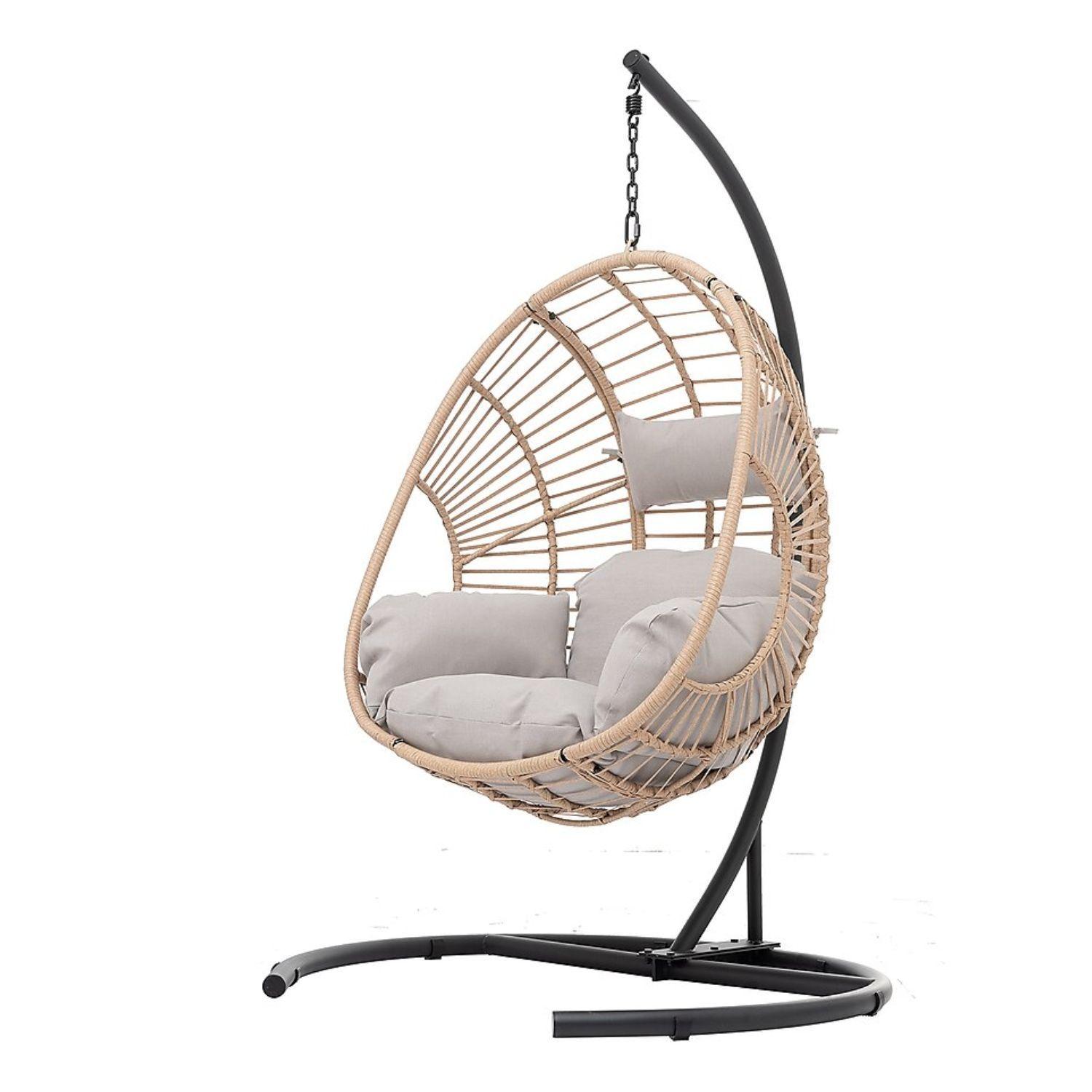 Silla Ratán Color Beige Terraza 88cm x 62cm x 151cm-0