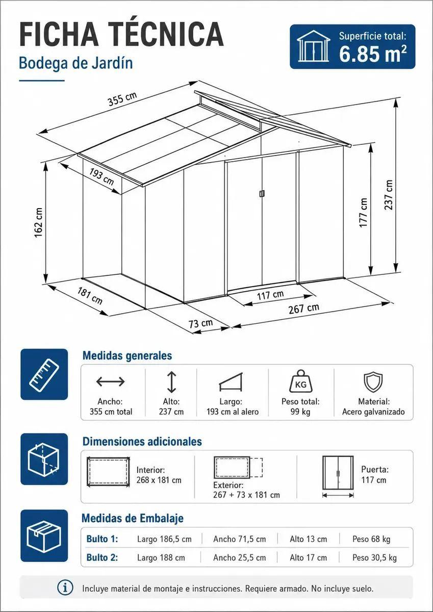 Bodega Deluxe 2 en 1 de 6,85 m2-5