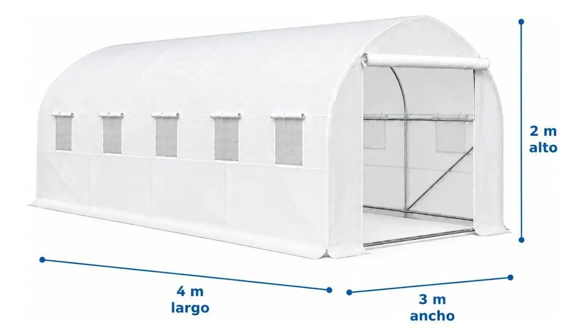 Invernadero Tunel 12 m2 4x3x2m Blanco-5