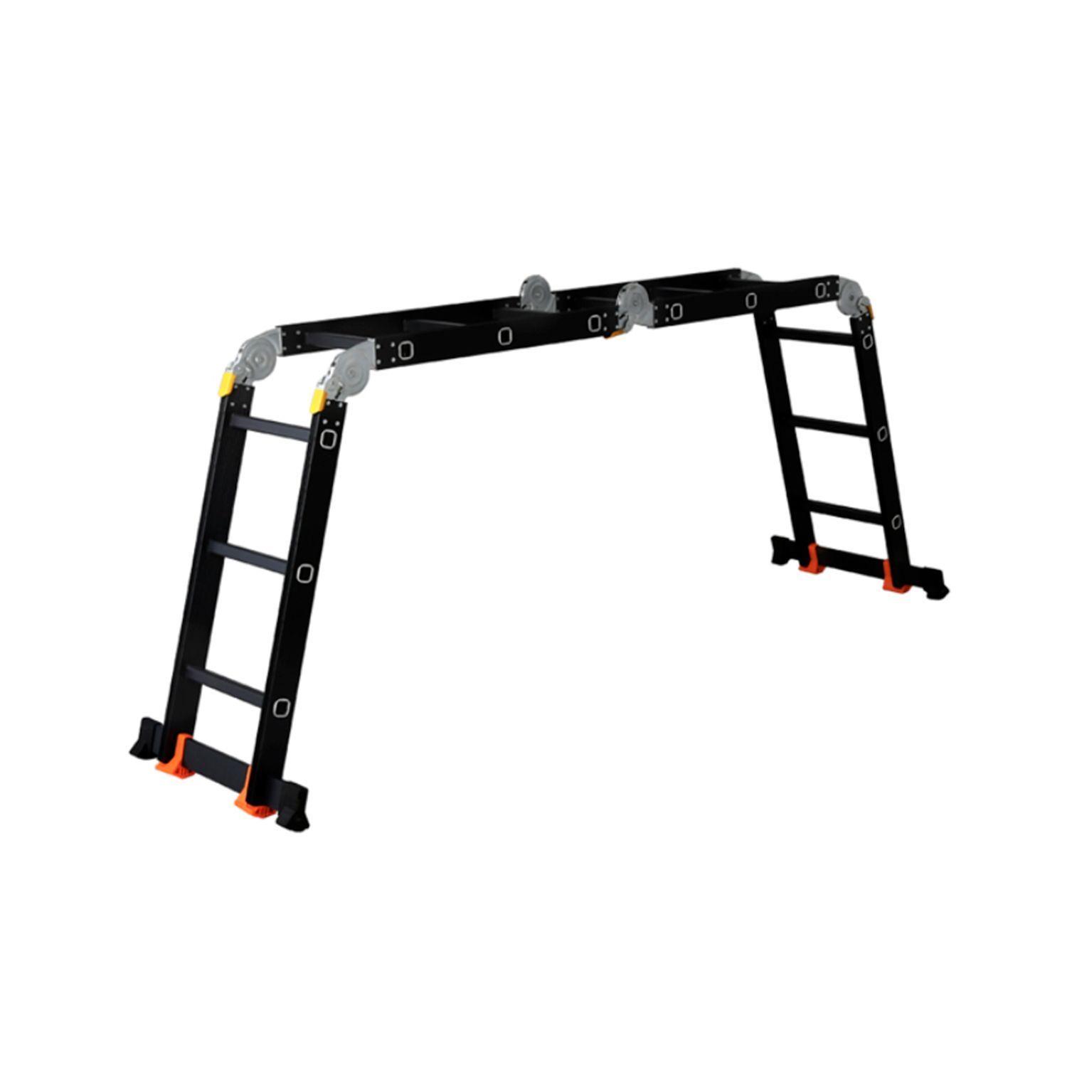 Escalera Profesional Heavy Duty 5,7mt 20 Peldaños Negra-2