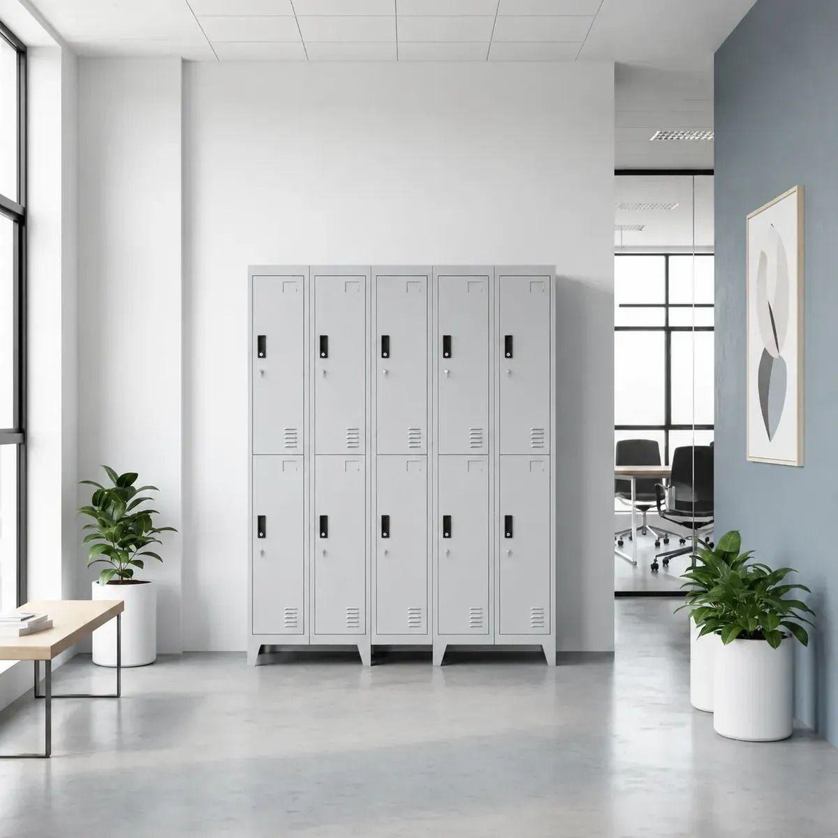 Locker 5 Cuerpos 10 Casilleros 180x150x45cm-0