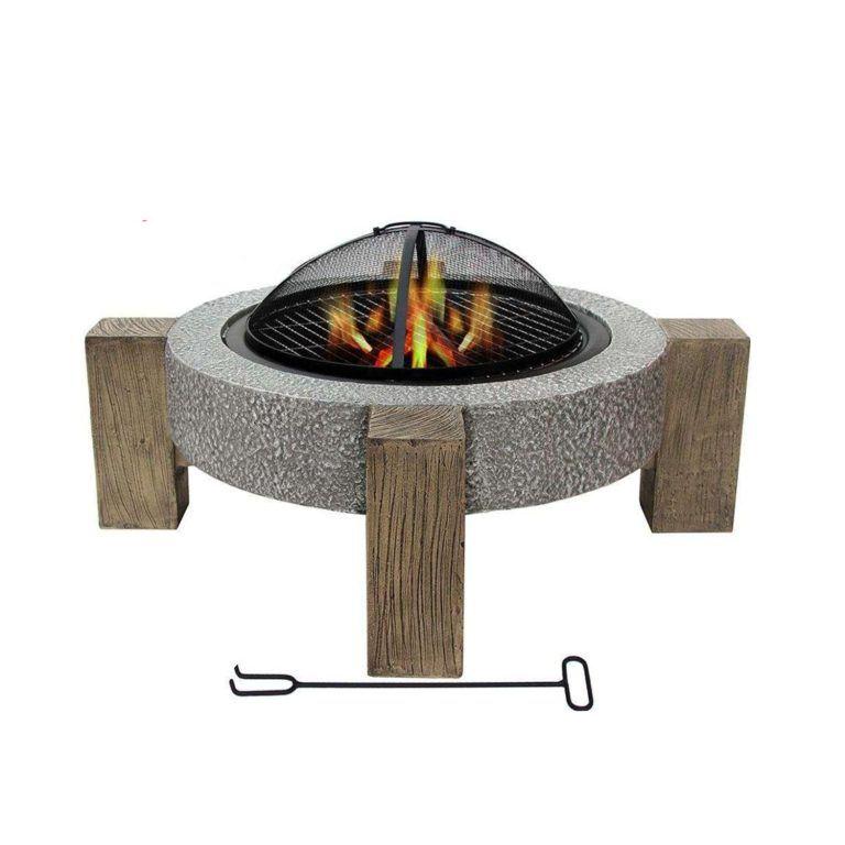 Fogon Parrilla a la piedra Madera 75x75x44cm -0
