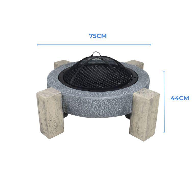 Fogon Parrilla a la piedra Madera 75x75x44cm -1