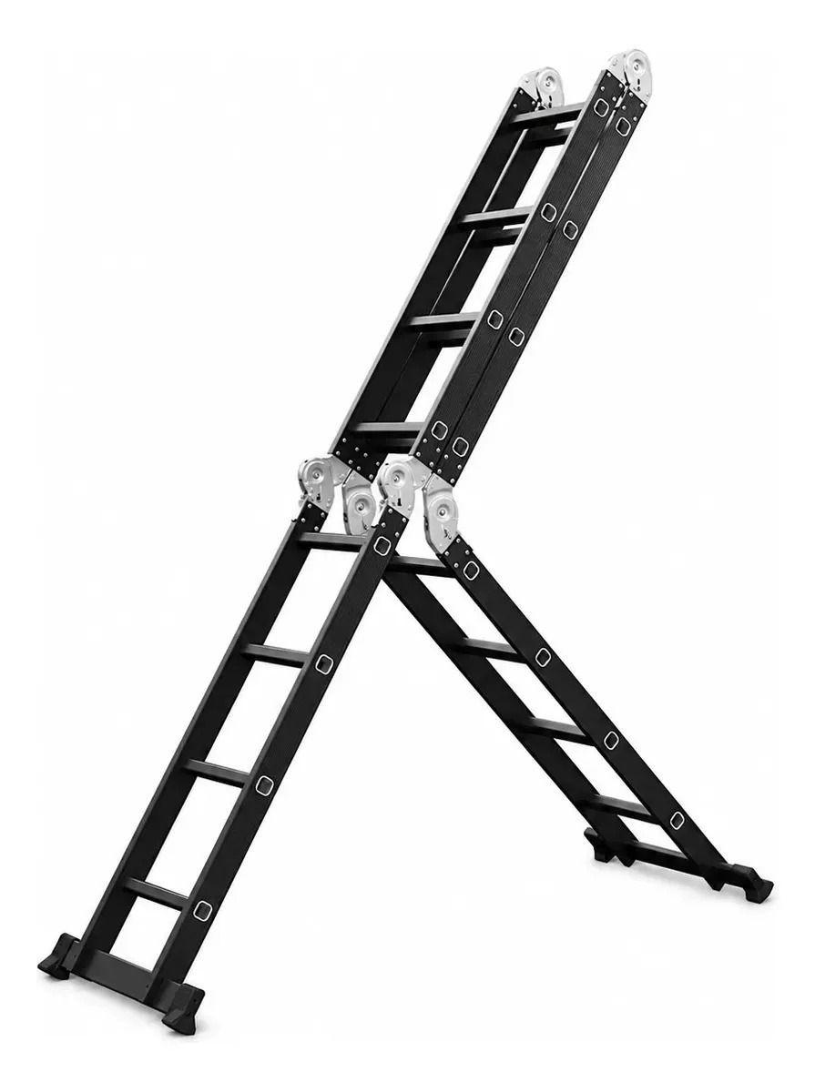 Escalera Profesional Heavy Duty 6,9 mt 24 Peldaños Negra-4