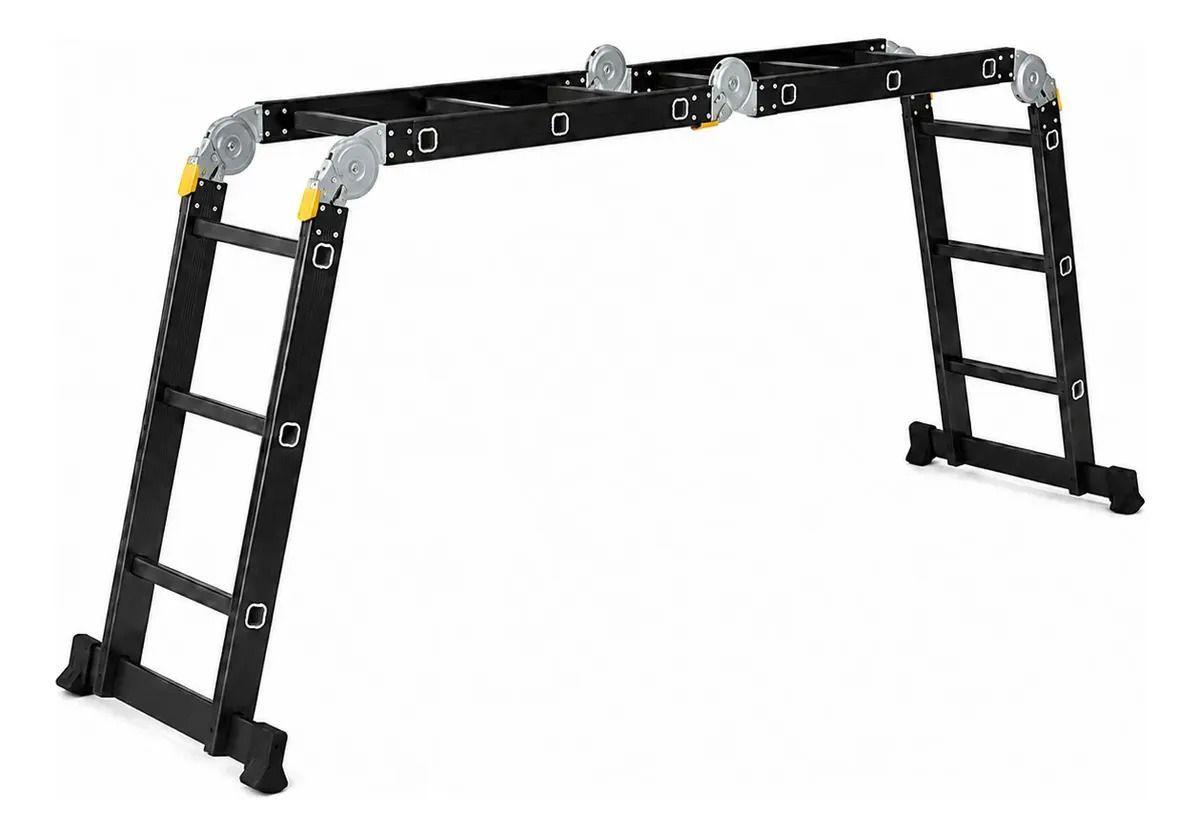 Escalera Profesional Heavy Duty 6,9 mt 24 Peldaños Negra-3