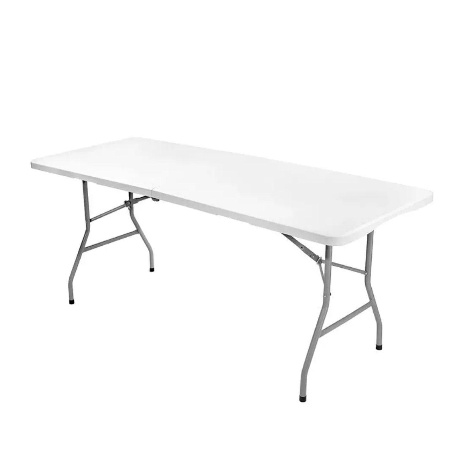 Mesa Plegable tipo Maleta Blanca 152x70x74cm-0