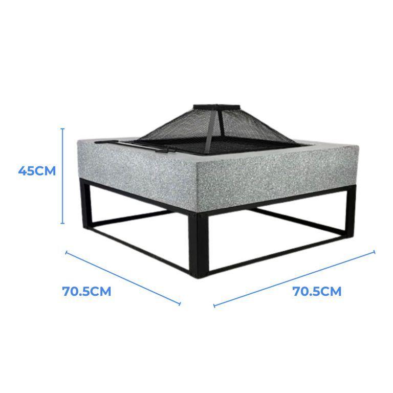 Fogon Parrilla a la Piedra Minimalista 70.5x70.5x45cm-1