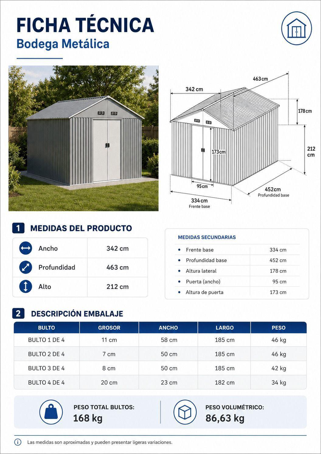 Bodega de Jardín 15.83 m2 Gris + Kit base para piso-4