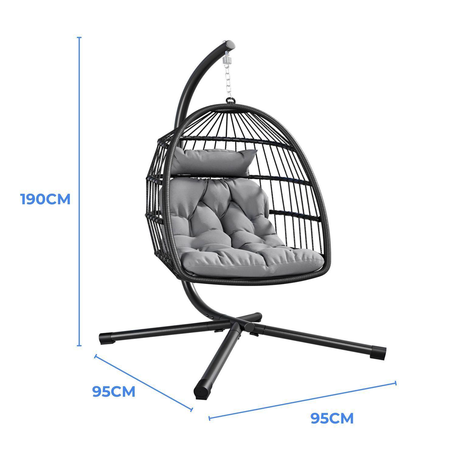 Silla Colgante Ratán Negro Terrazas 101cm x 101cm x195cm-1