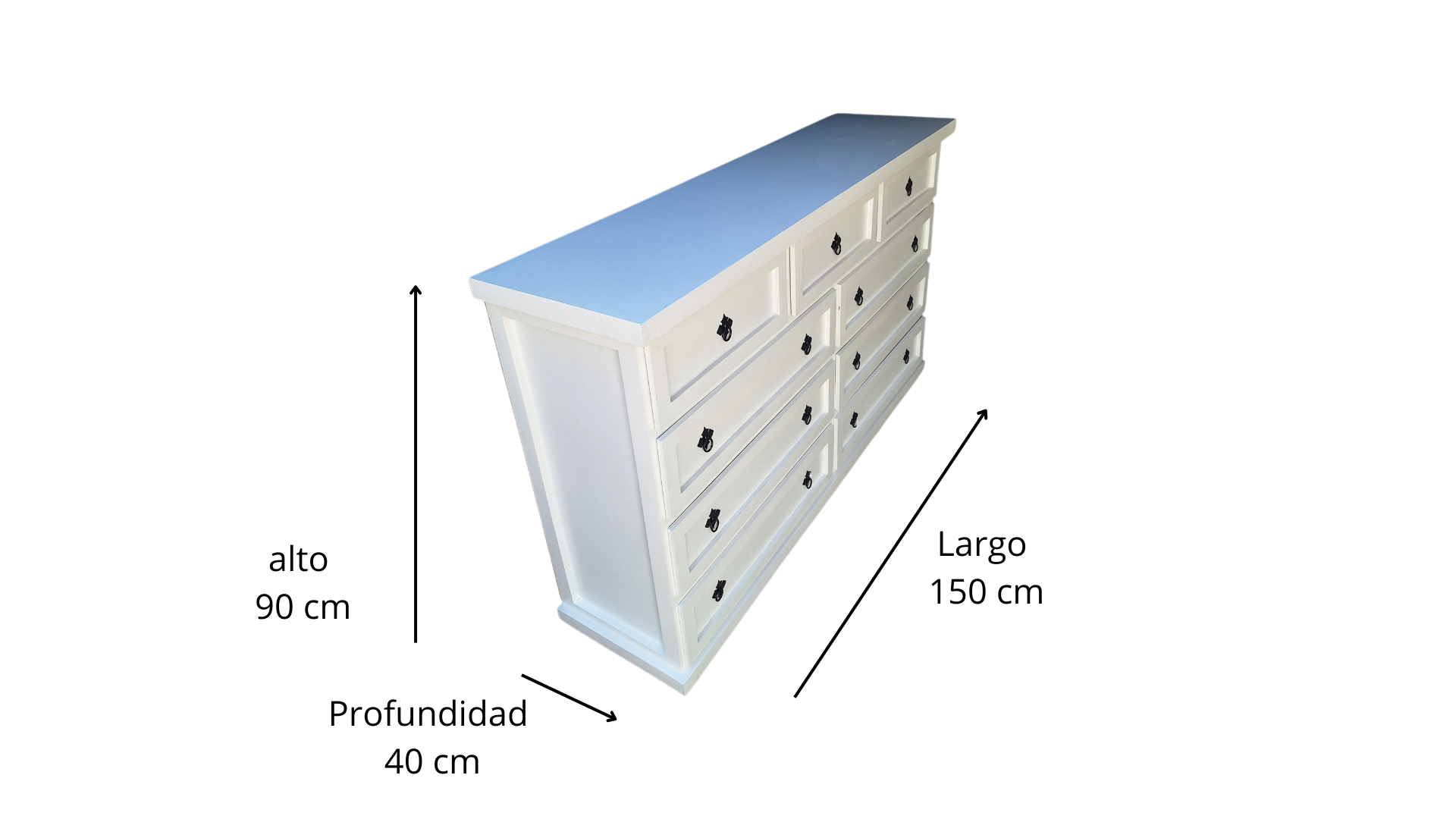 Comoda Rustica Blanca 150 Braga-1