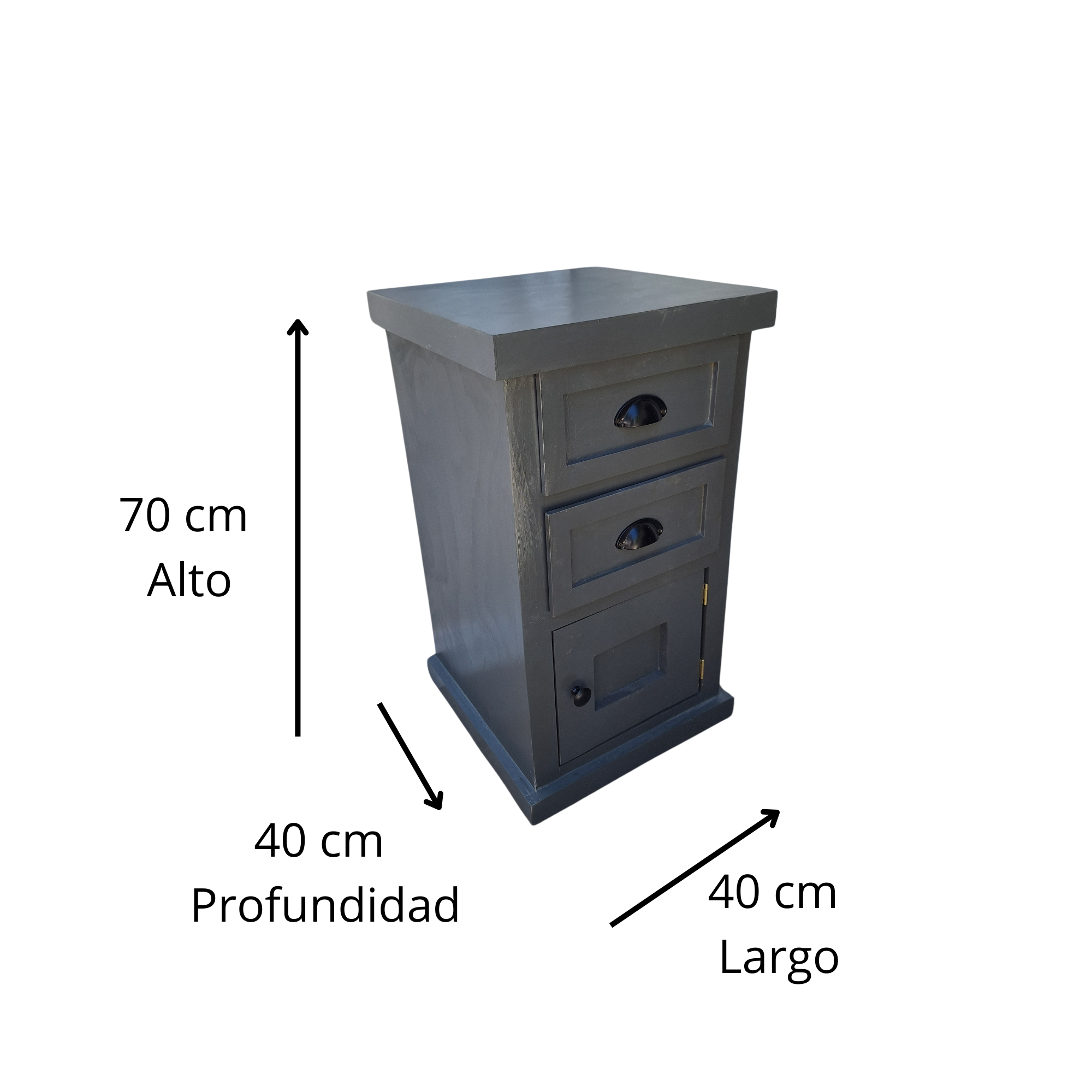 Velador Rustico Grafito Consenza Pack-2