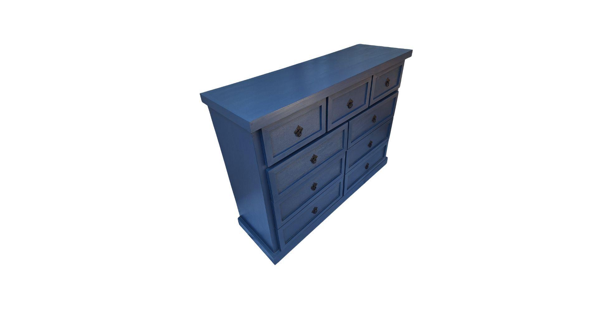 Comoda Rustica Azul 120-2