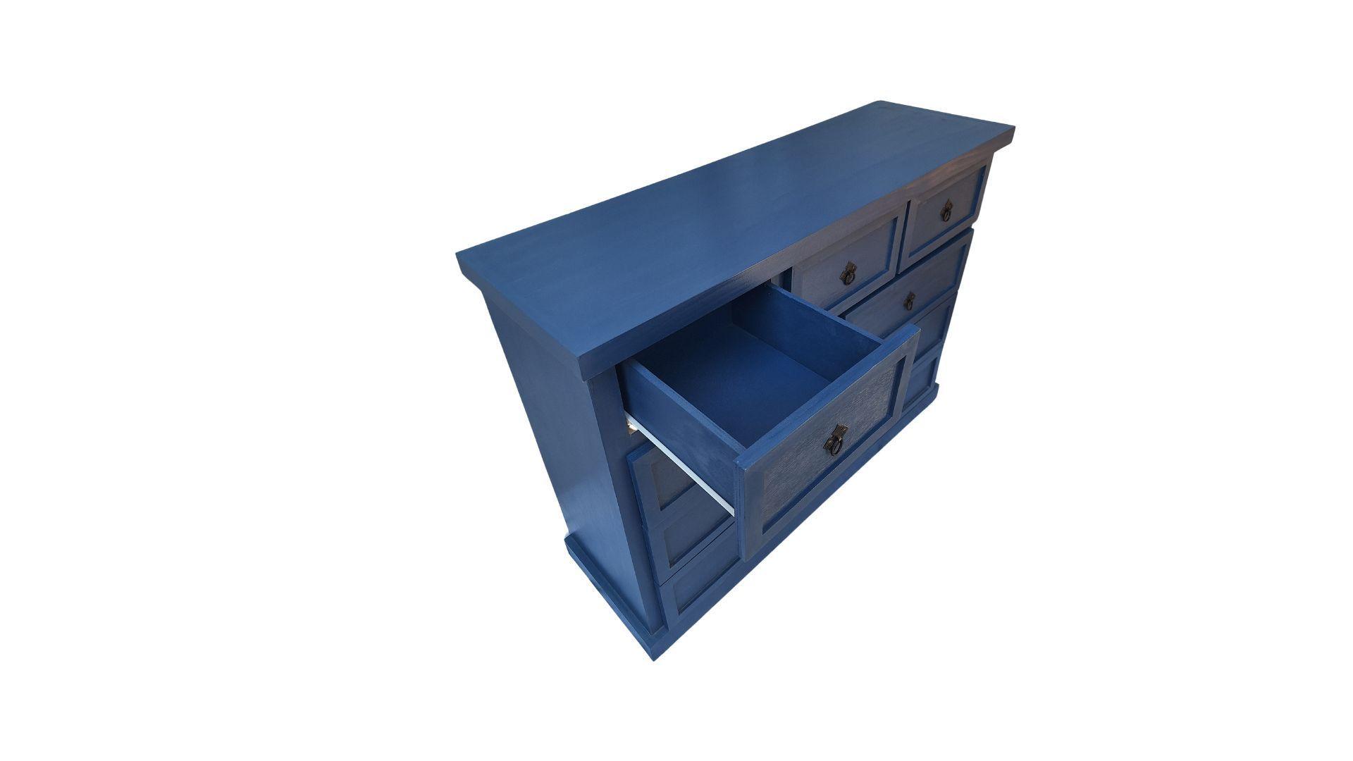 Comoda Rustica Azul 120-3