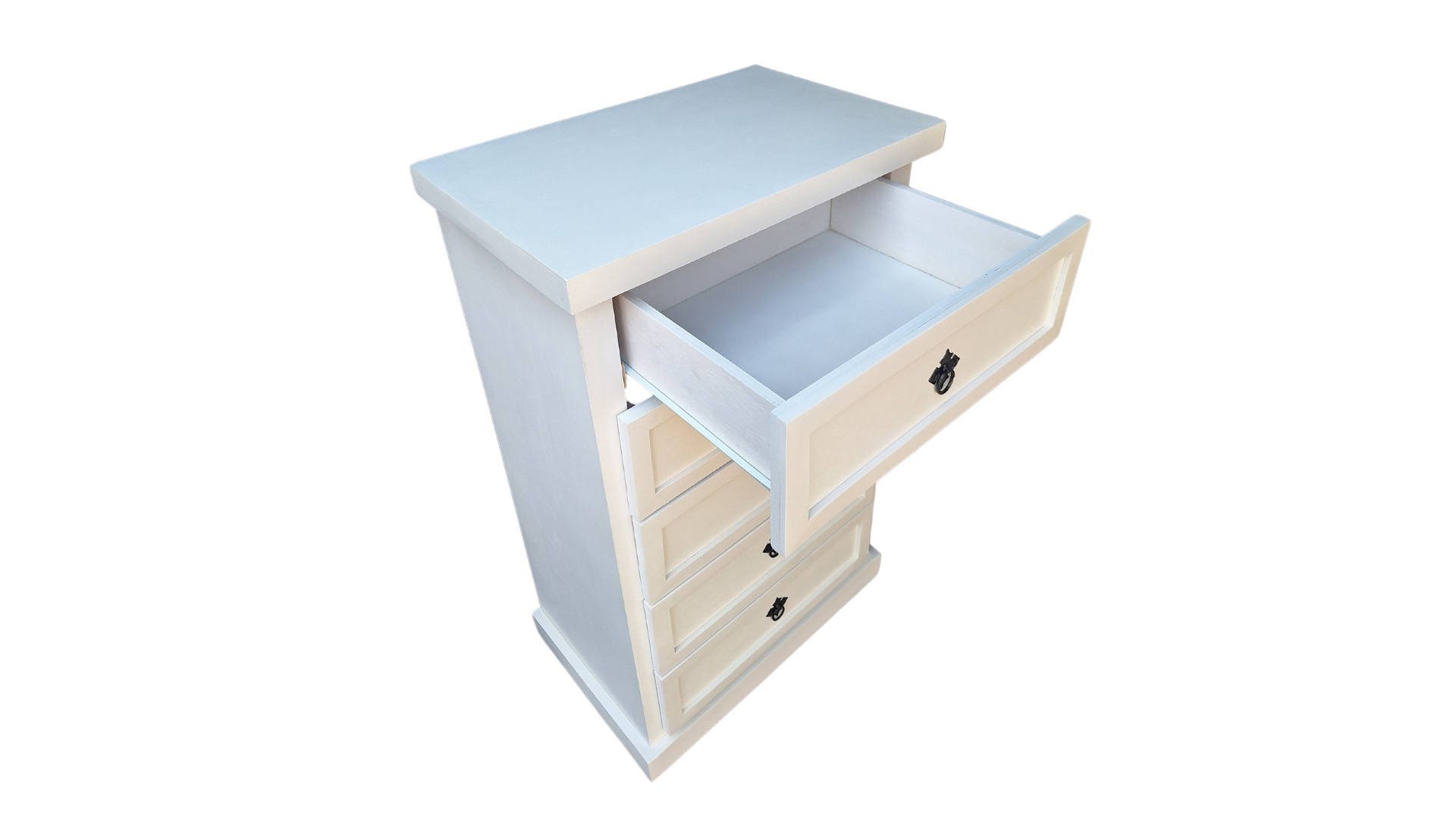 Comoda Rustica Crotona 5 Blanco -4
