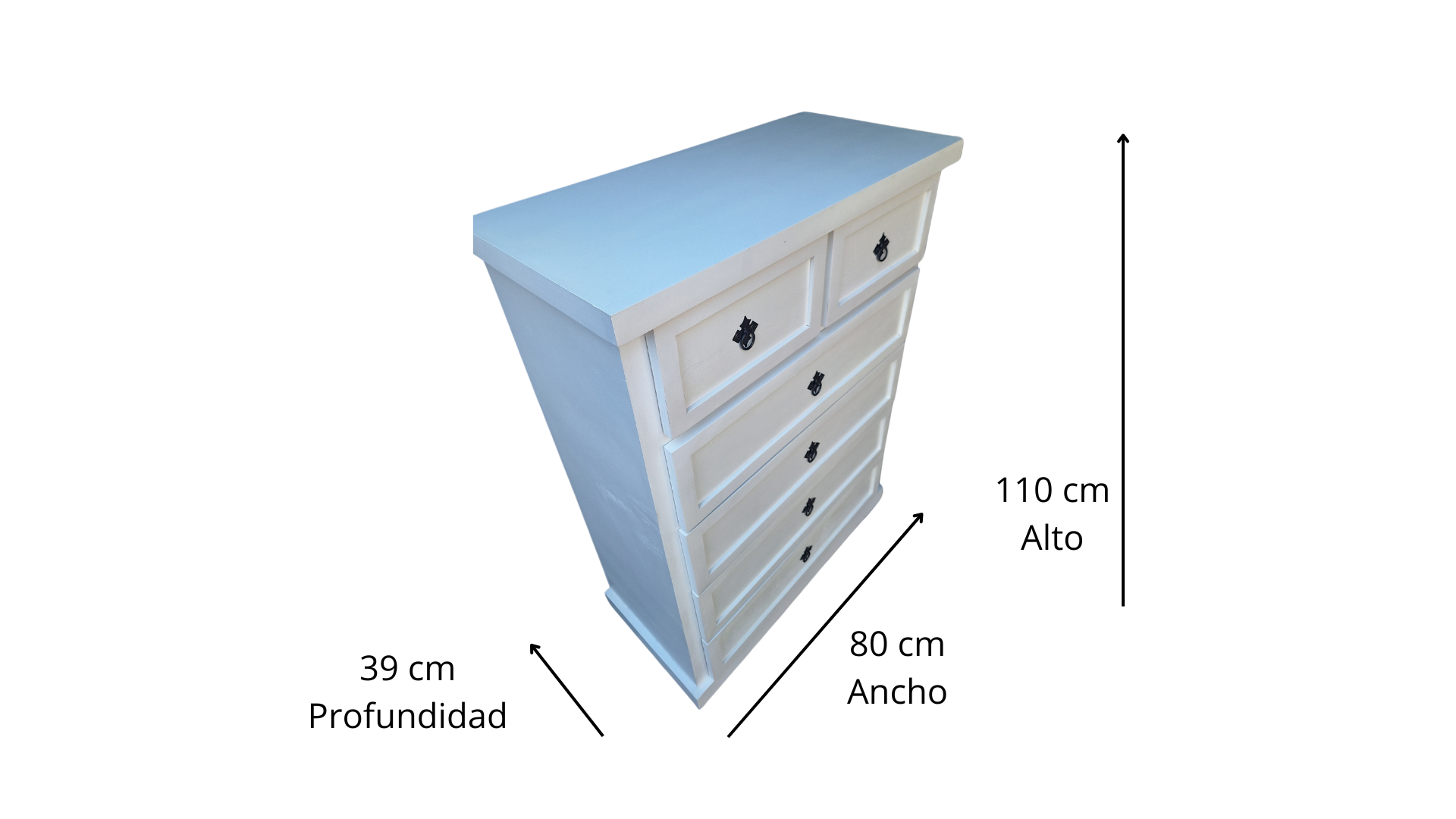 Comoda Rustica Crotona 6 Blanco-2