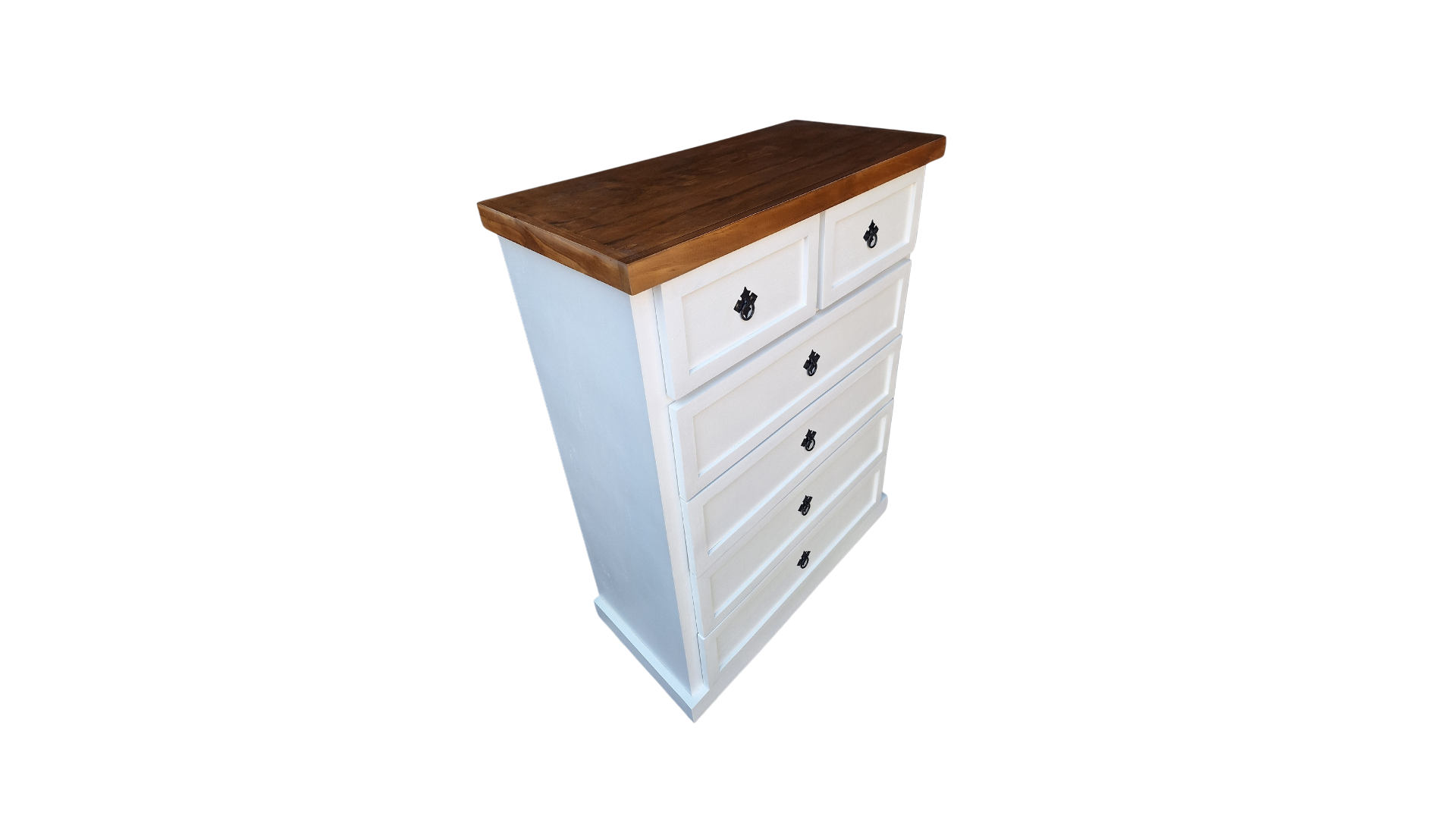 Comoda Rustica Crotona 6 Bicolor Blanco-2