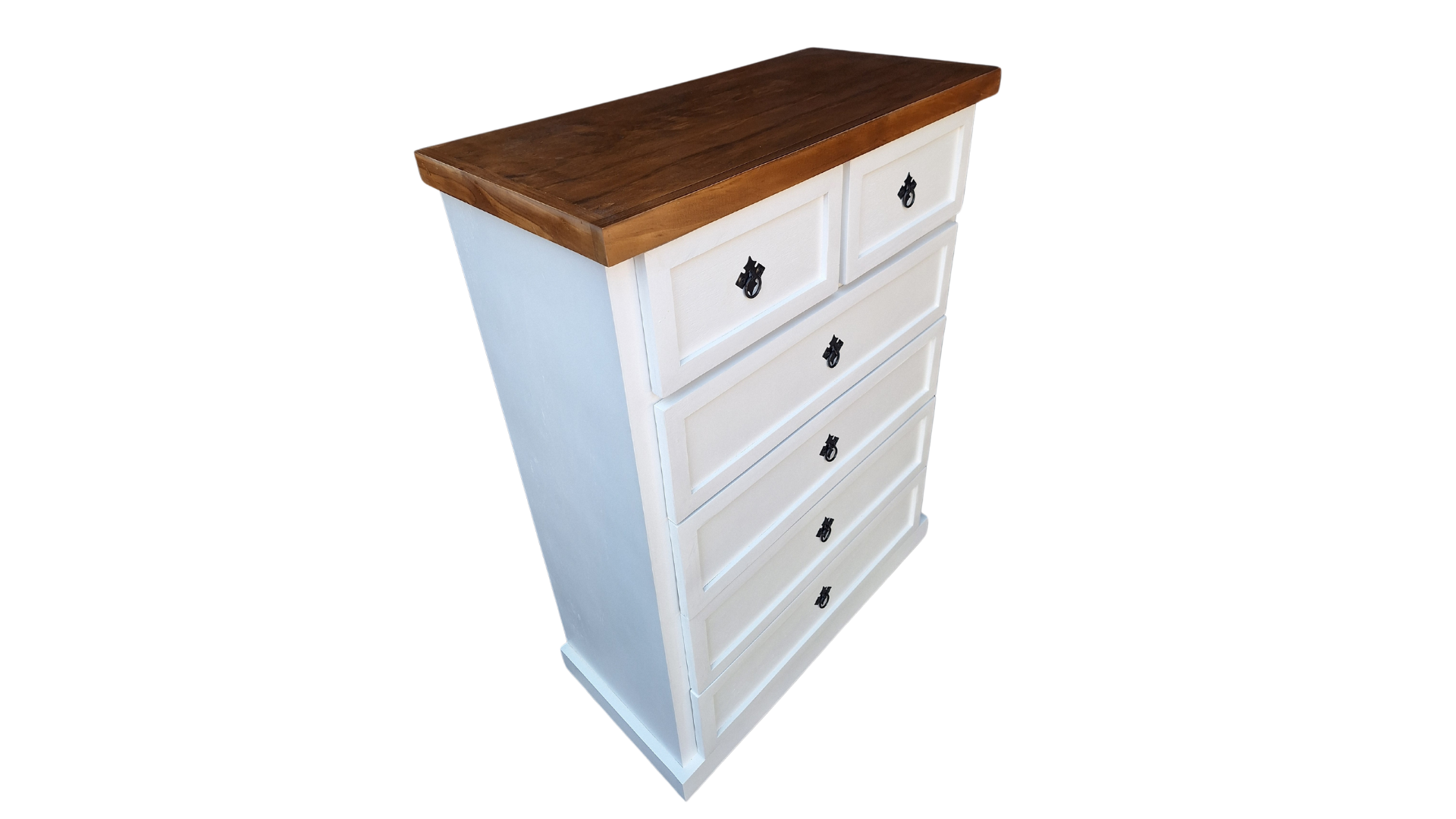 Comoda Rustica Crotona 6 Bicolor Blanco-3