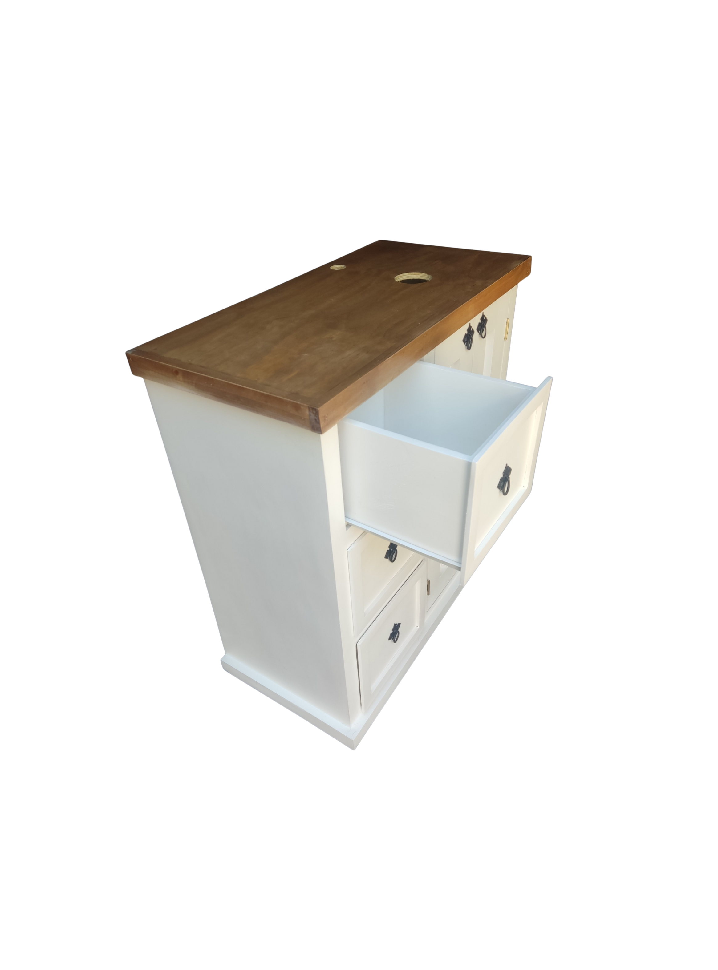 Vanitorio Rustico 80 Bicolor Blanco Black and White-3