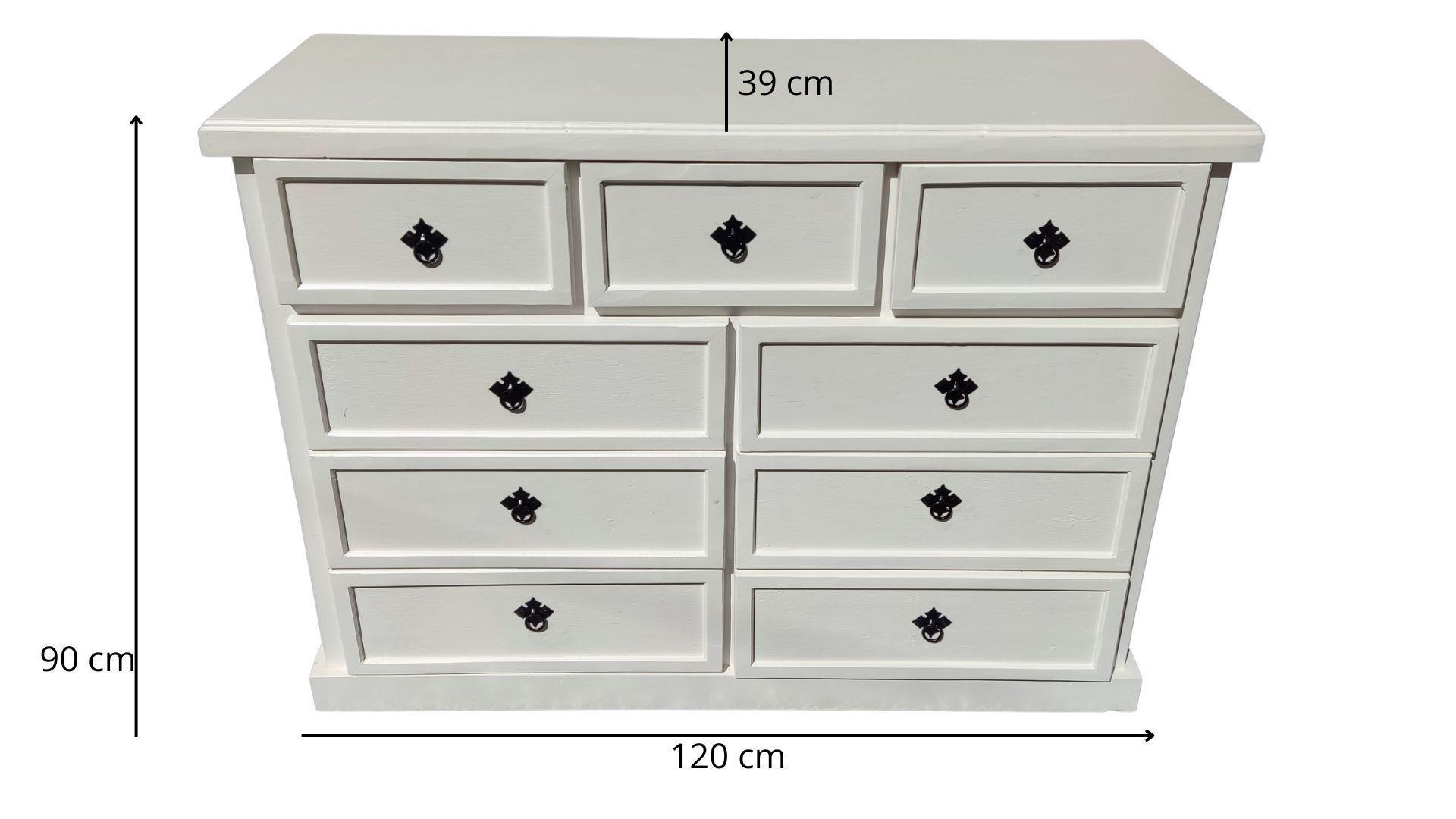 Comoda Rustica Blanca 120-4