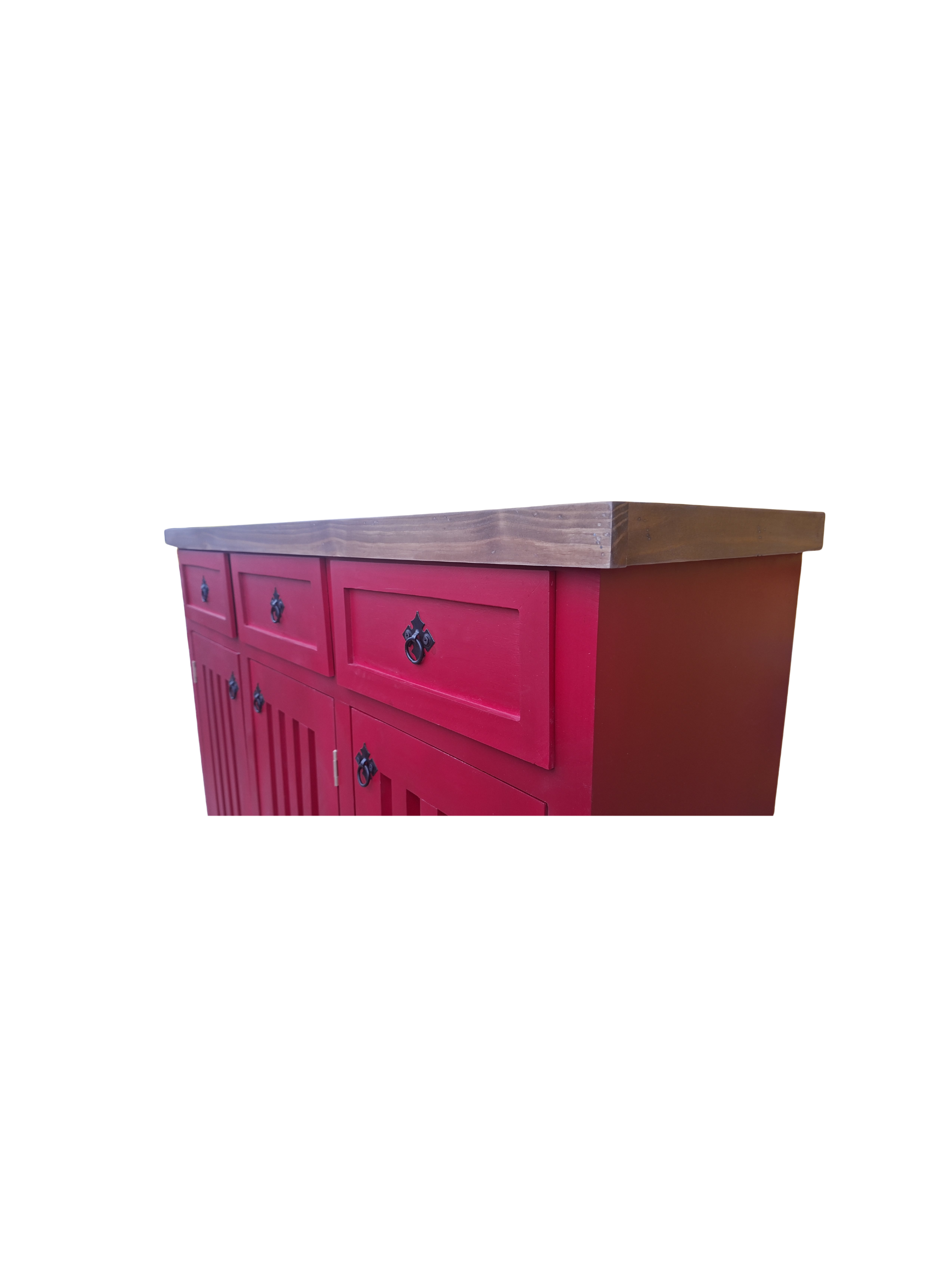 Buffet Rustico Salerno 120 Bicolor Rojo-2