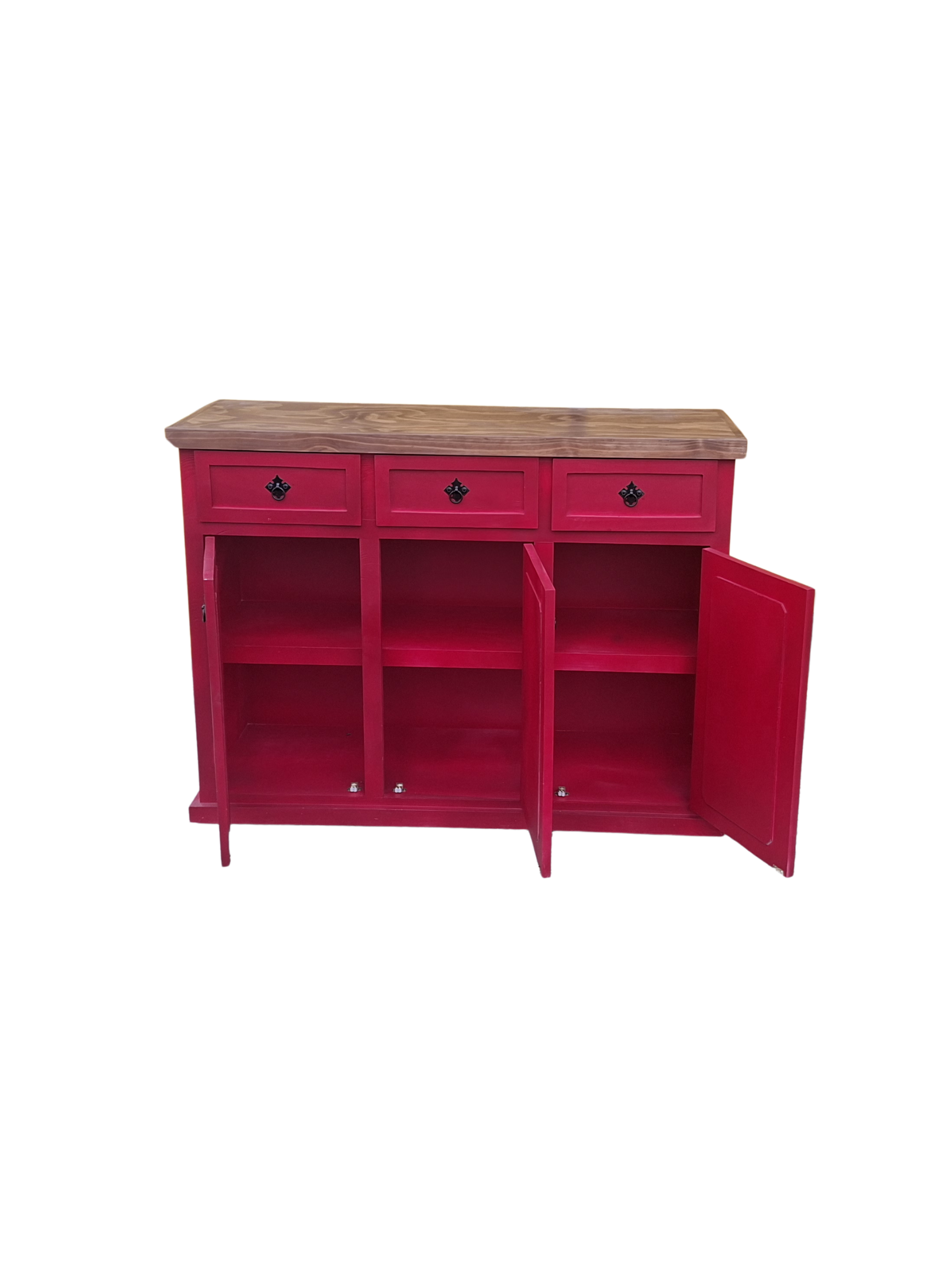 Buffet Rustico Salerno 120 Bicolor Rojo-3