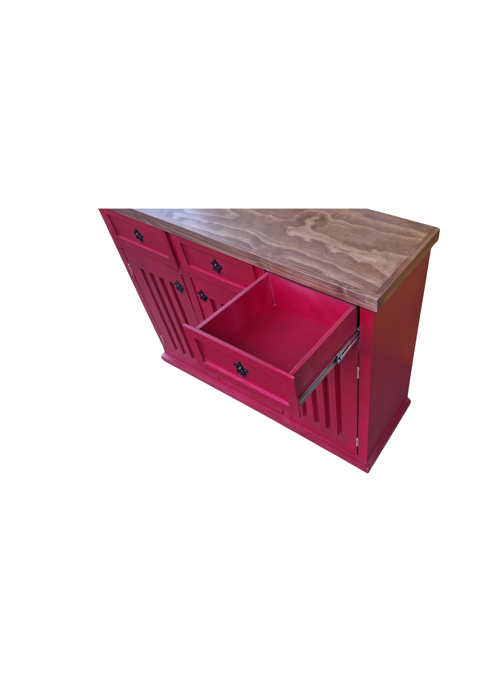 Buffet Rustico Salerno 120 Bicolor Rojo-4