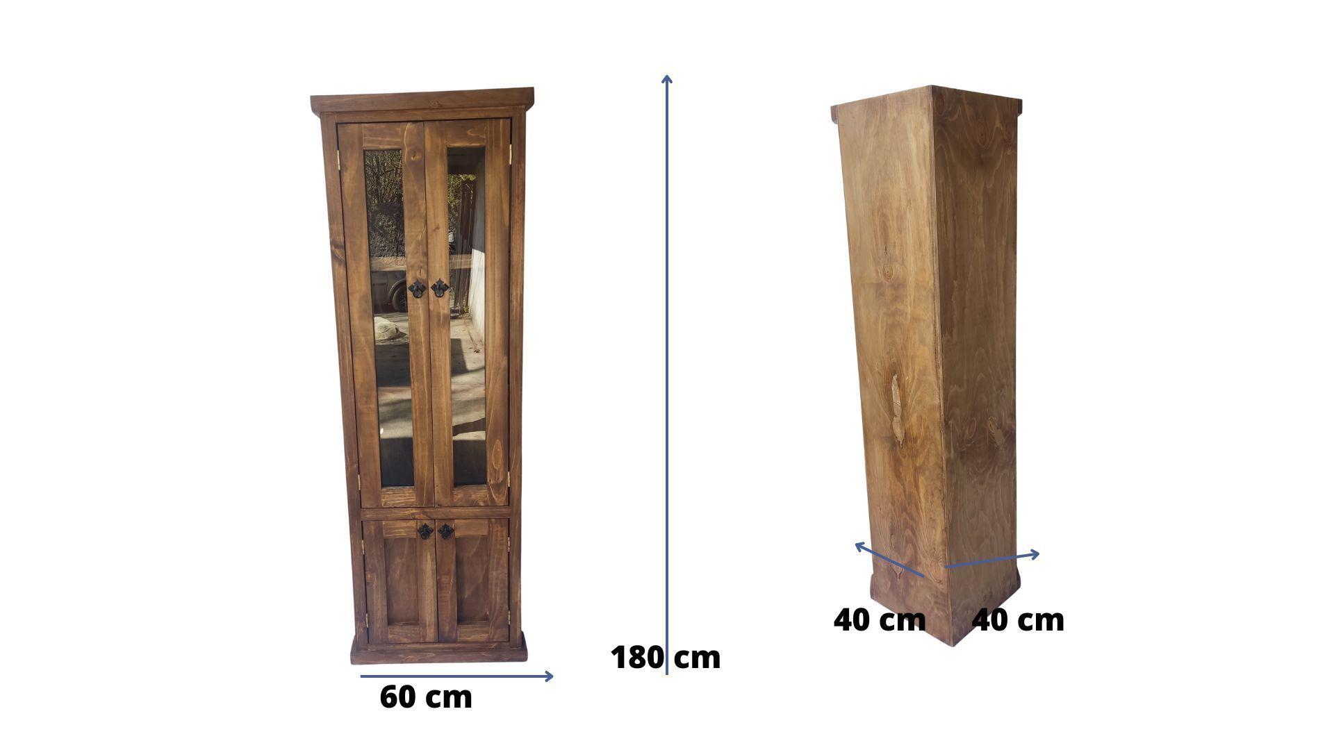 Mueble Esquinero Vitrina Vidrio Tapado Chocolate-3