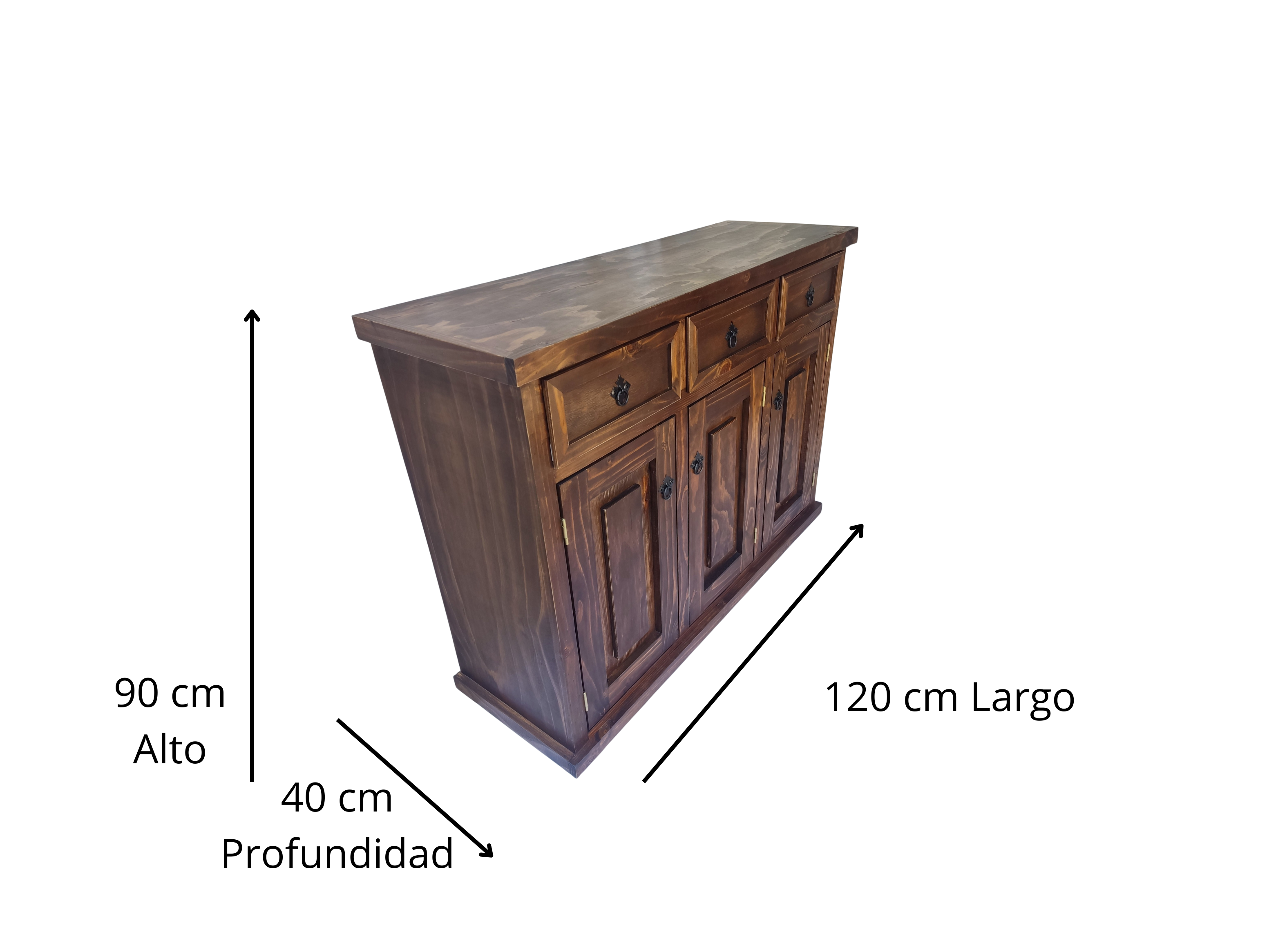 Buffet Rustico 120 cm Bari Chocolate-2