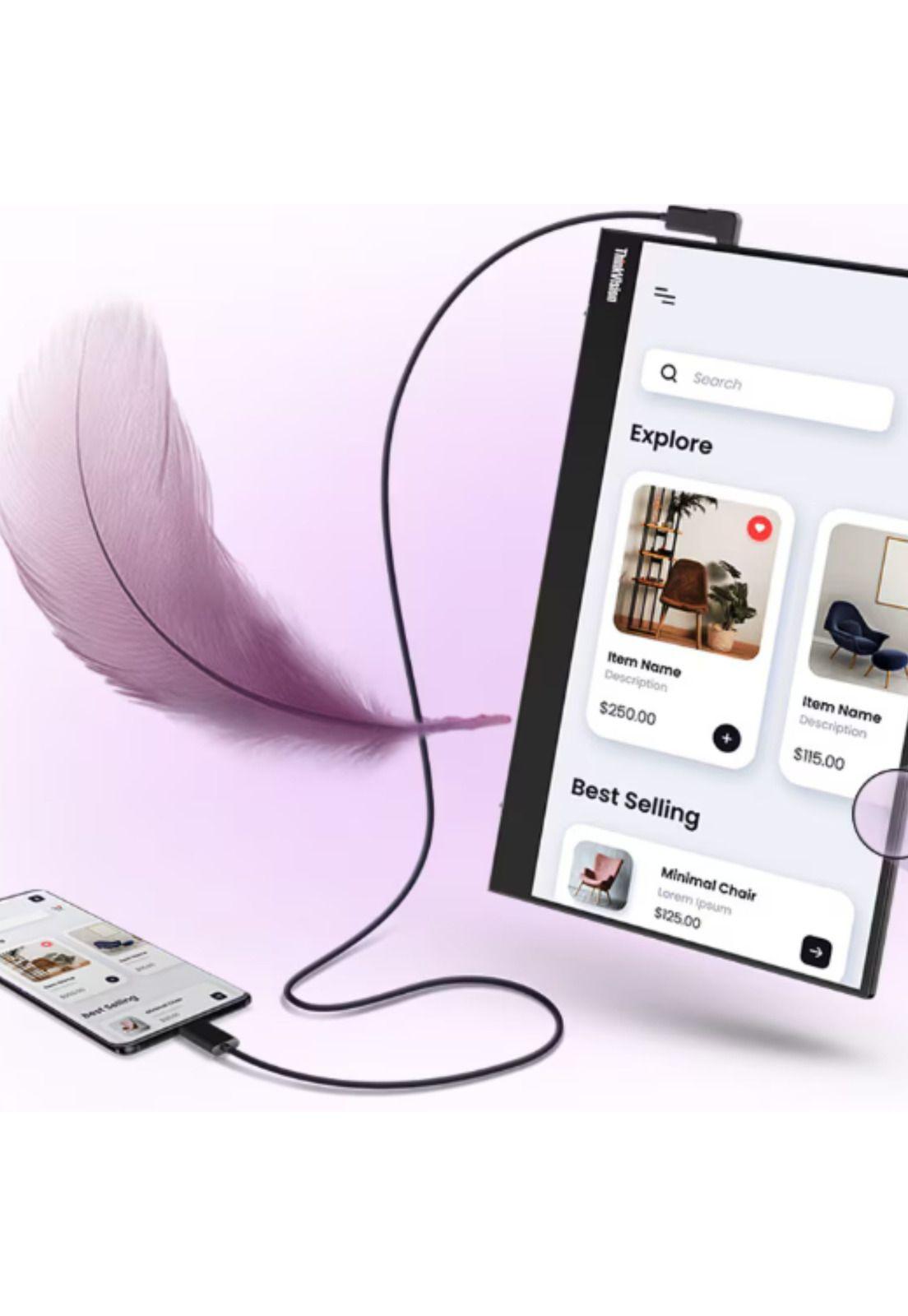 Monitor portatil ThinkVIsion M14T Gen2 WLED 2240x1400 14"-7