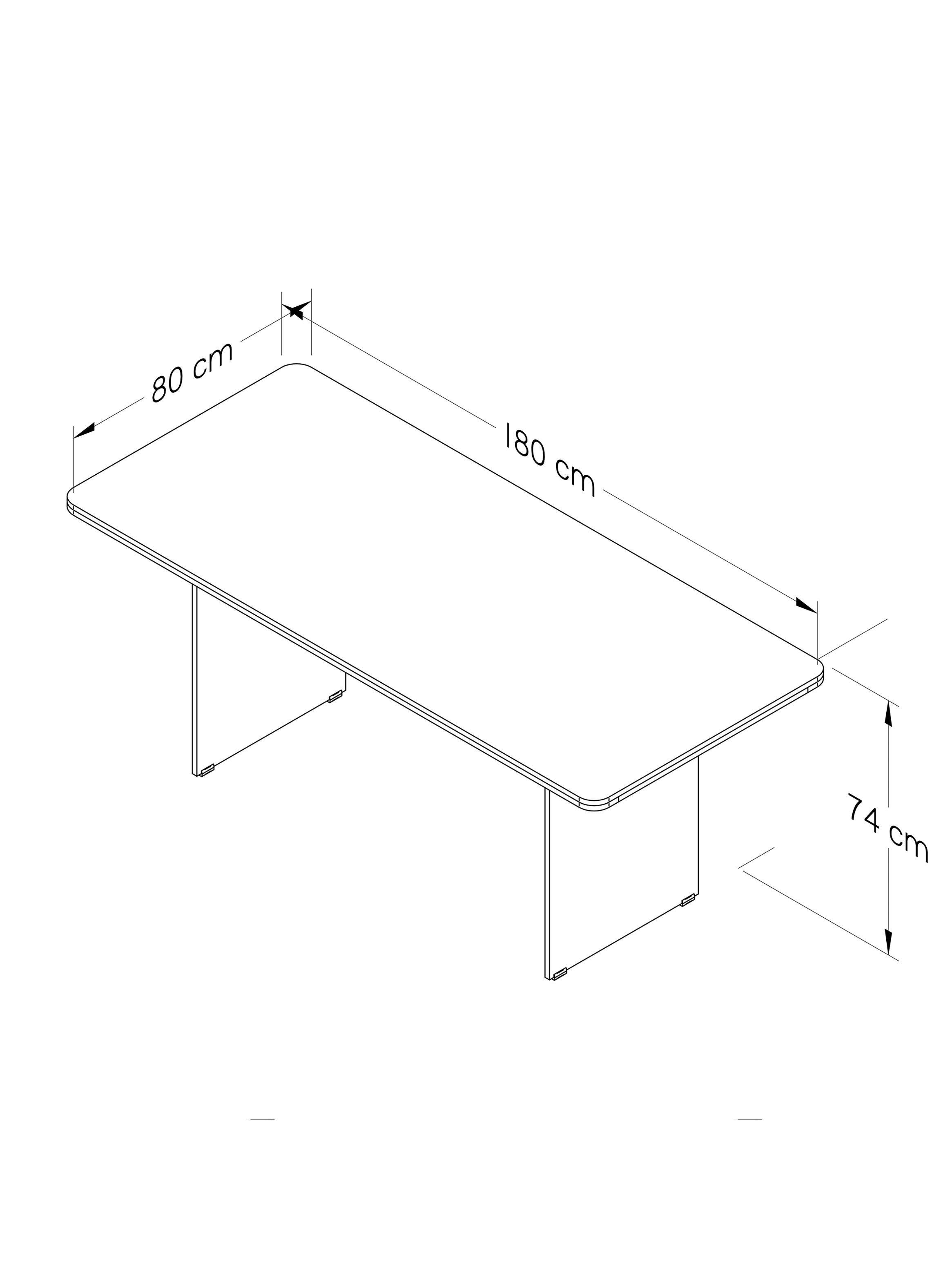 Mesa de Reunión Wengue 75x180x80 cm MJ0635-5