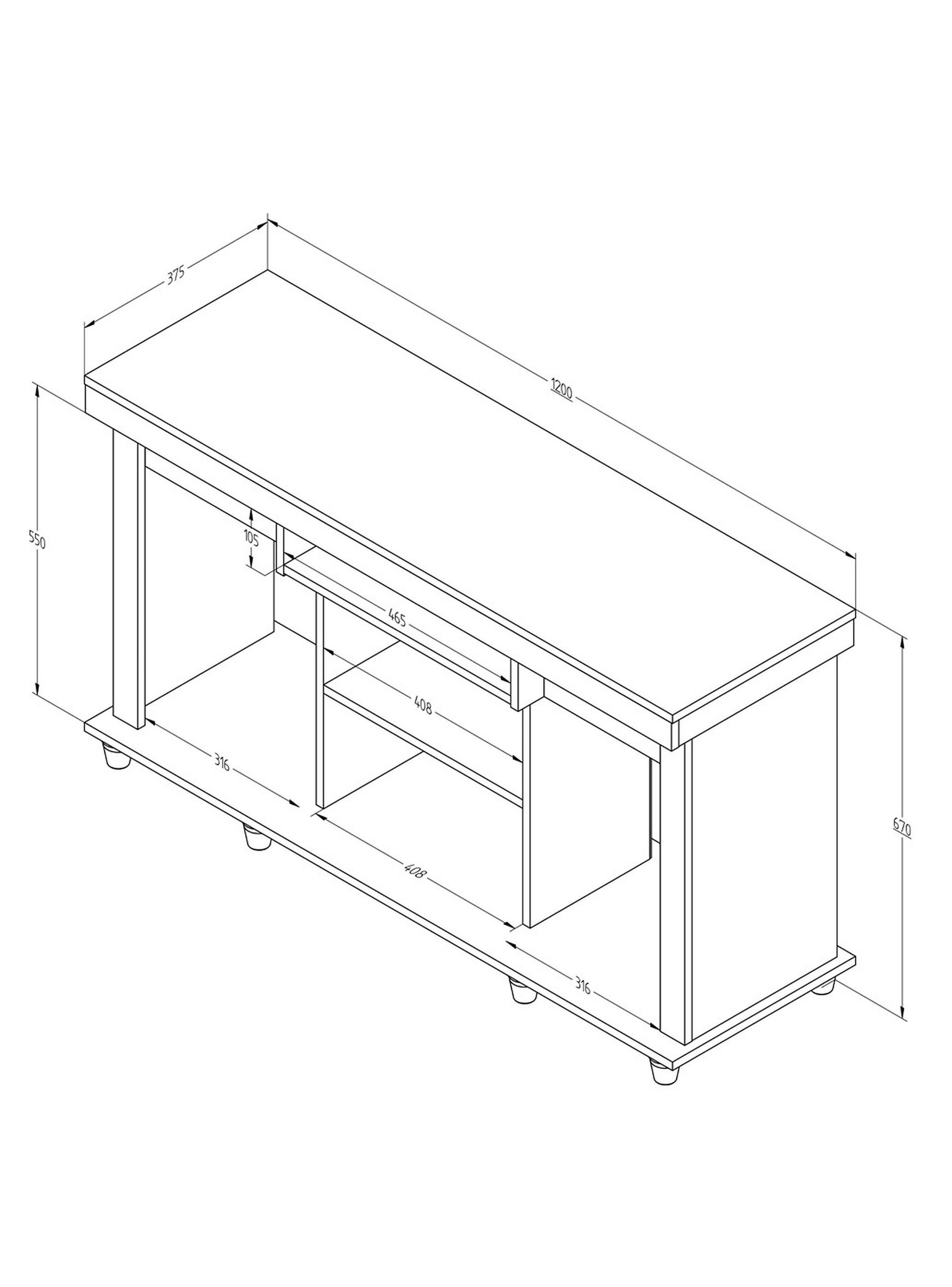 Rack de TV 50 "  Wengue 67cm x 120cm x 37,5cm-4