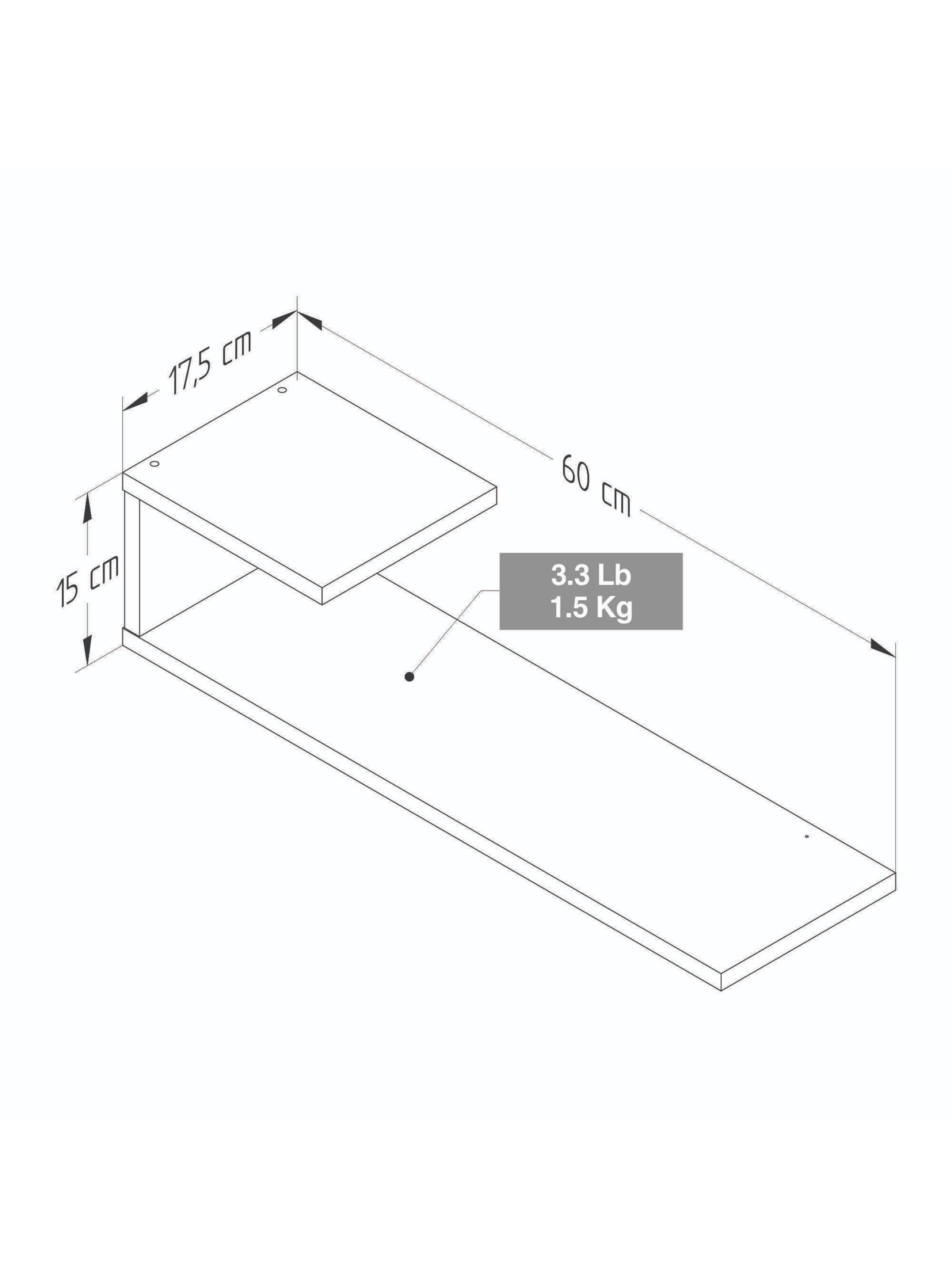 Repisa Flotante Arena 15 x 60 x 17,5 cm-4